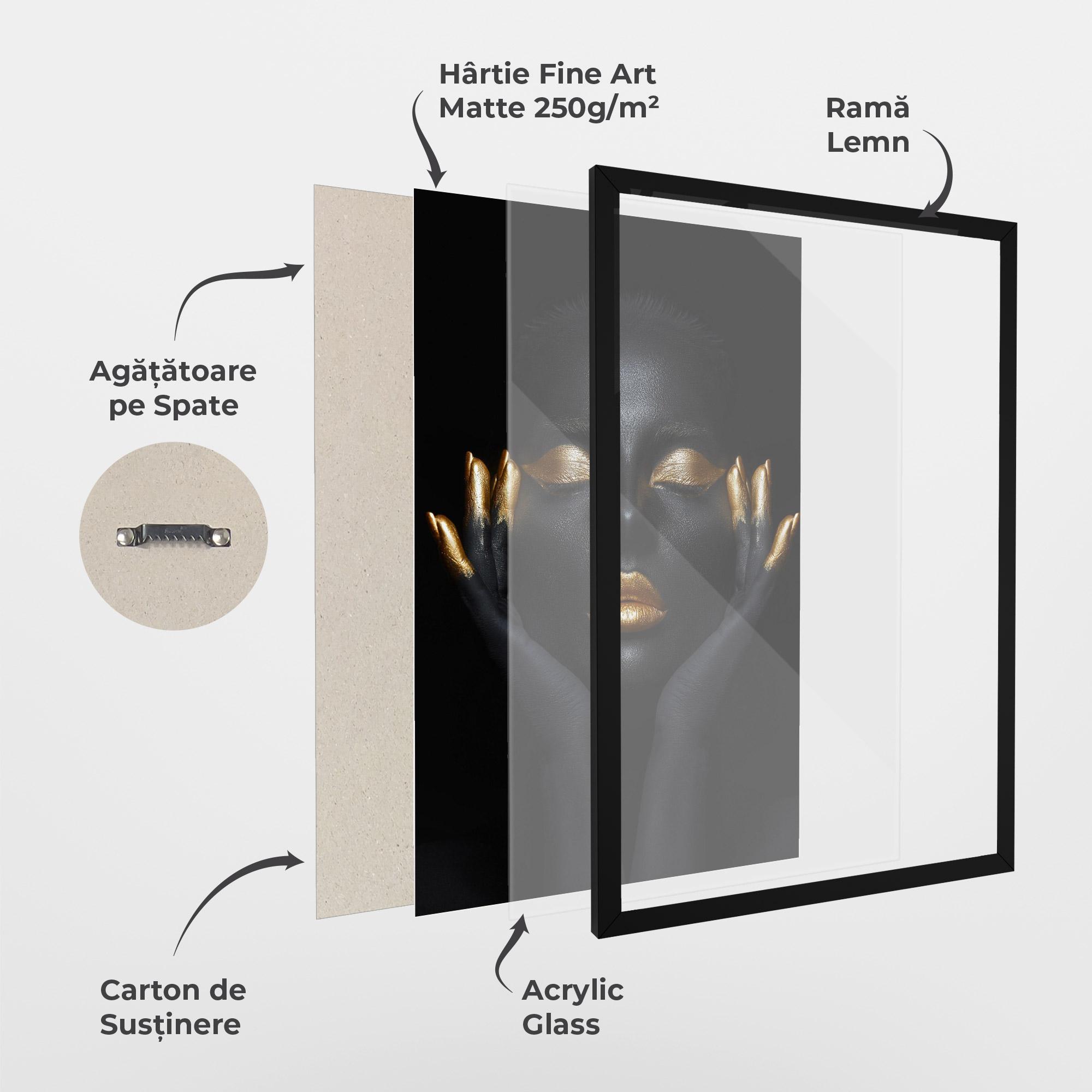 Poster Înrămat Fingertips Gold Makeup mockup 1