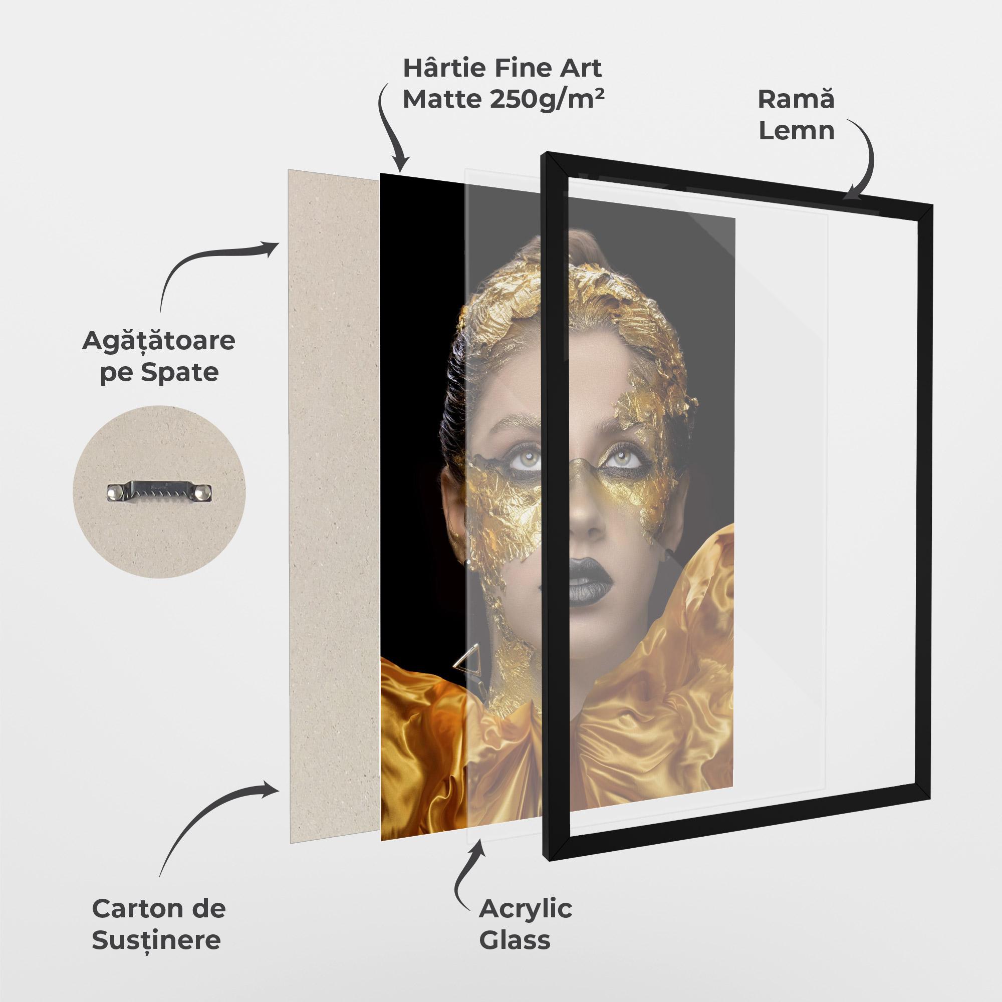 Poster Înrămat Glamorous Gold Outfit mockup 1