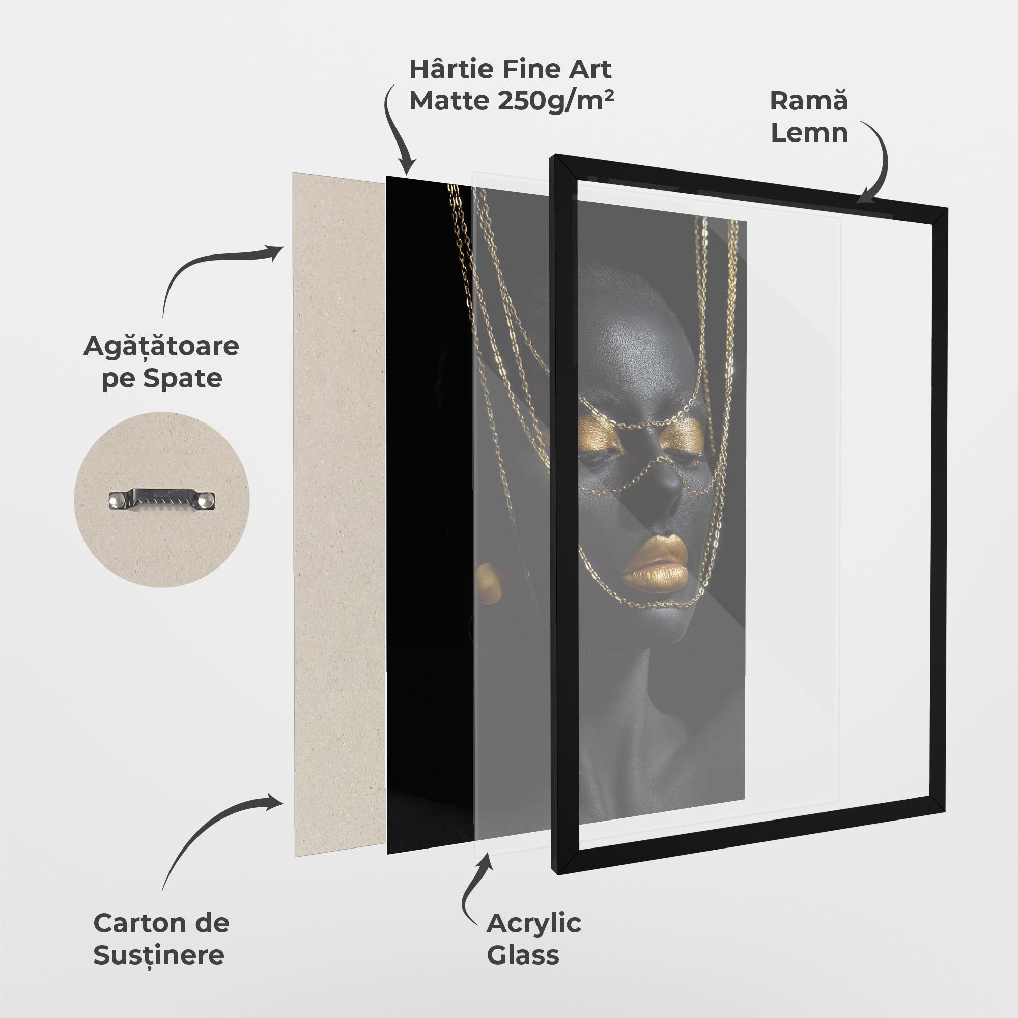 Poster Înrămat Gold Chain Girl mockup 1