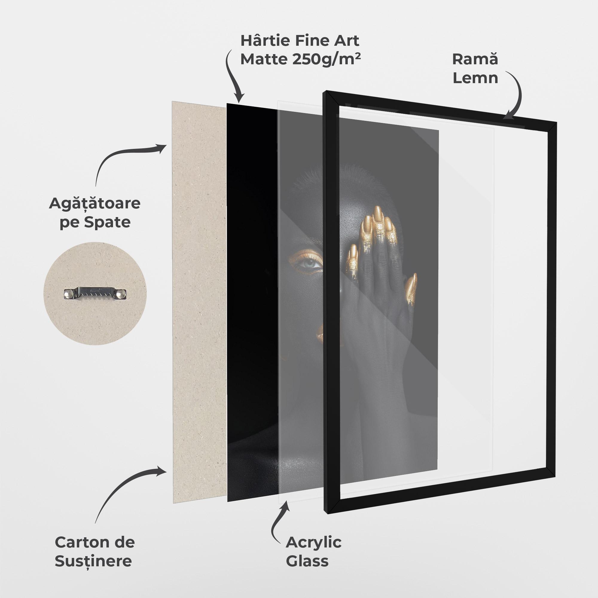 Poster Înrămat Gold Makeup Chain mockup 1