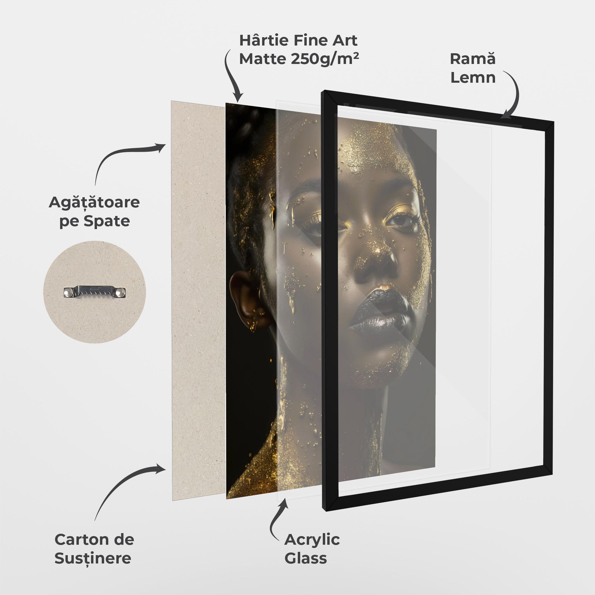 Poster Înrămat Gold Sparkling Woman mockup 1