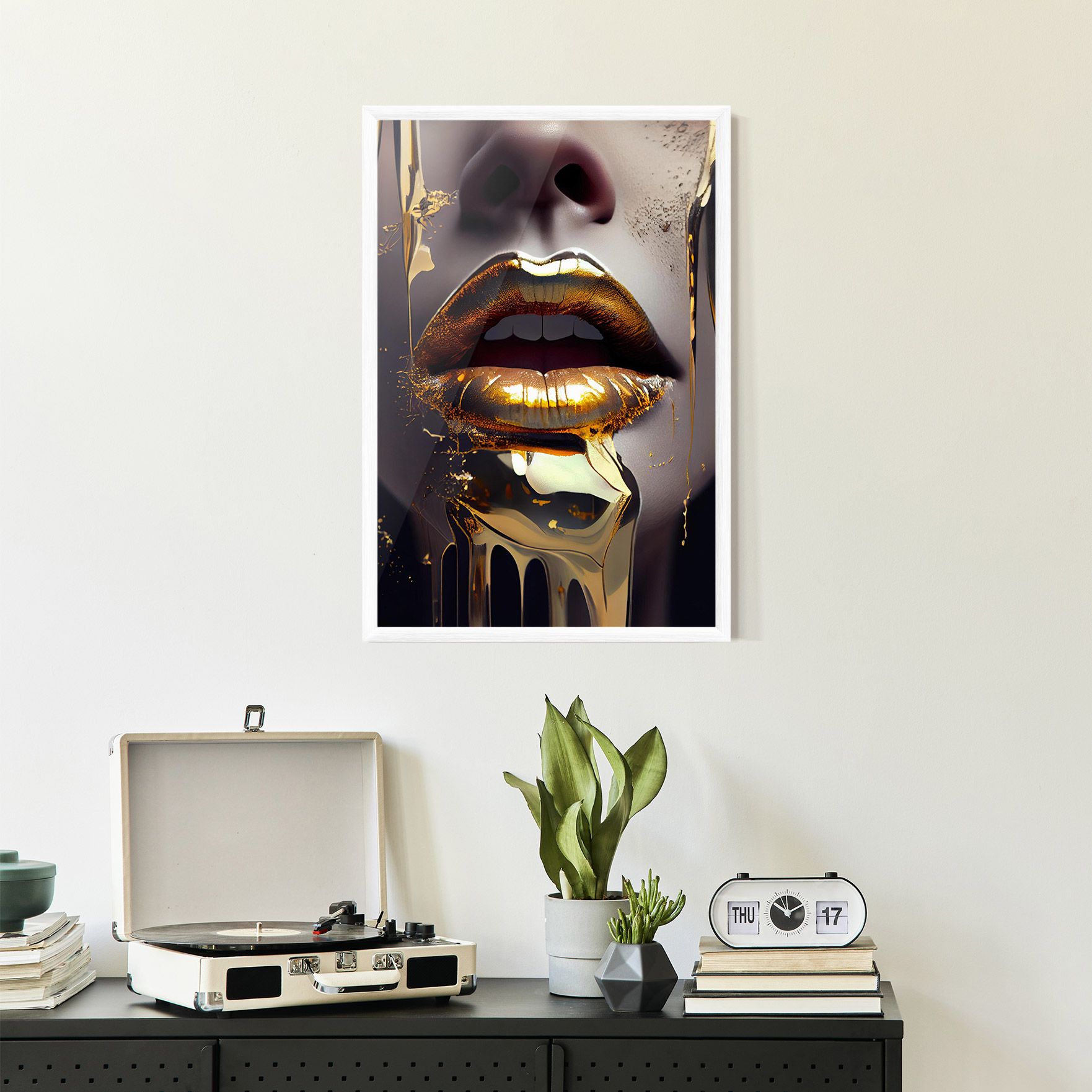 Glamorous Gold Lips mockup 2