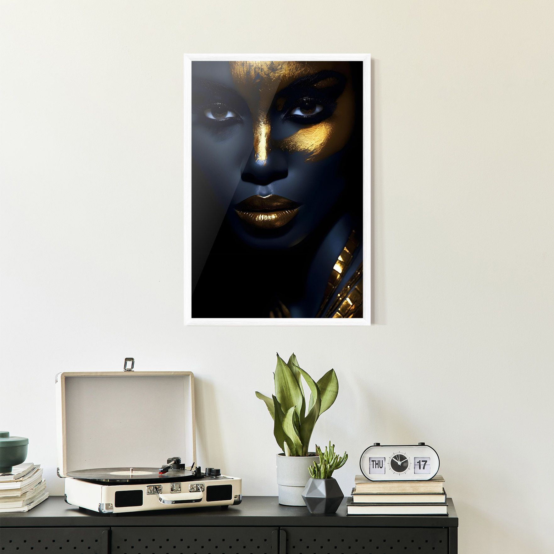 Gold Blue Face mockup 2