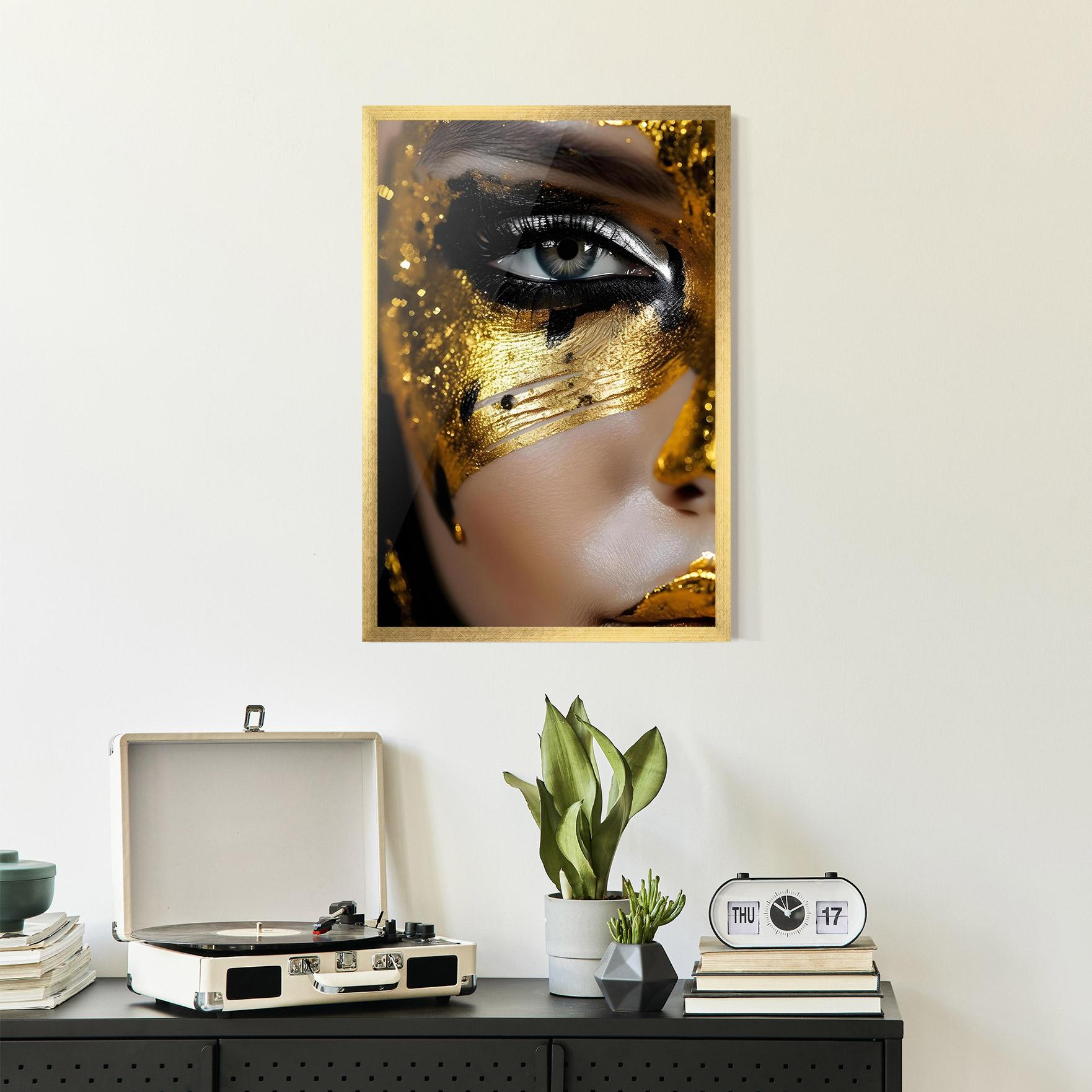 Poster Înrămat Black Gold Eyeliner mockup 2