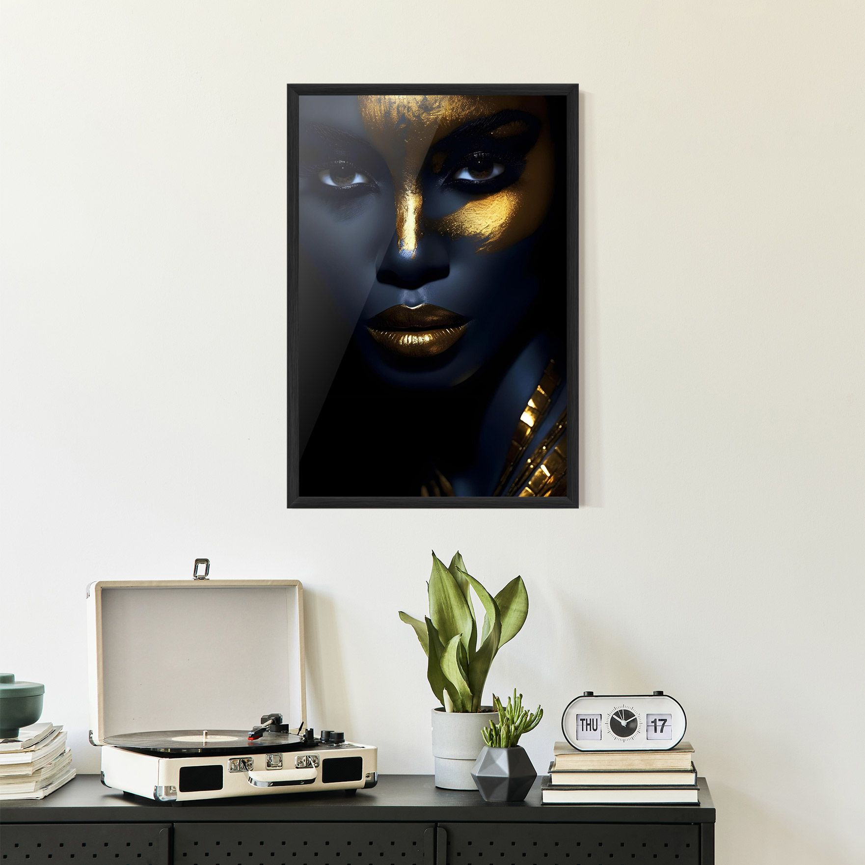 Gold Blue Face mockup 2