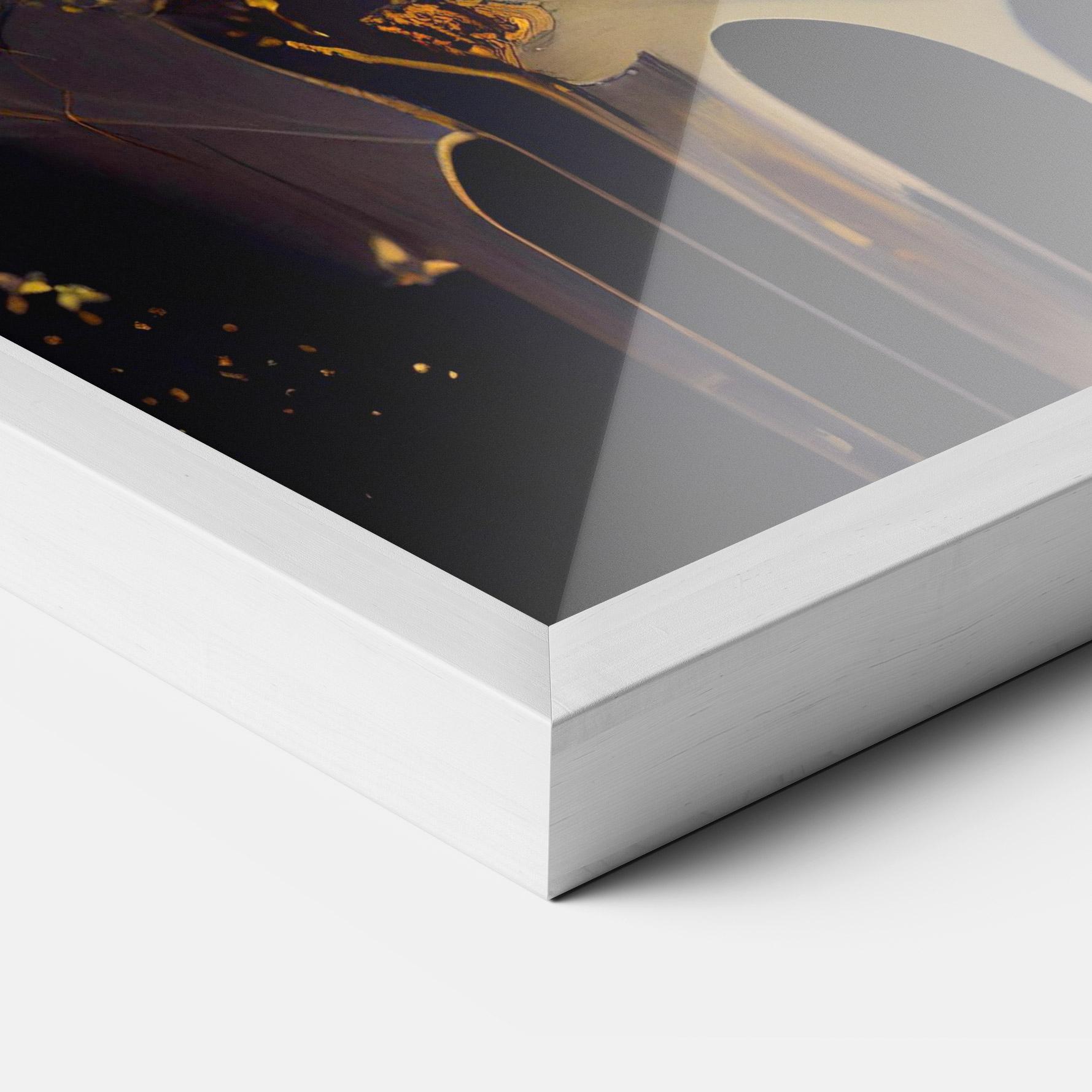 Poster Înrămat Glamorous Gold Lips mockup 3