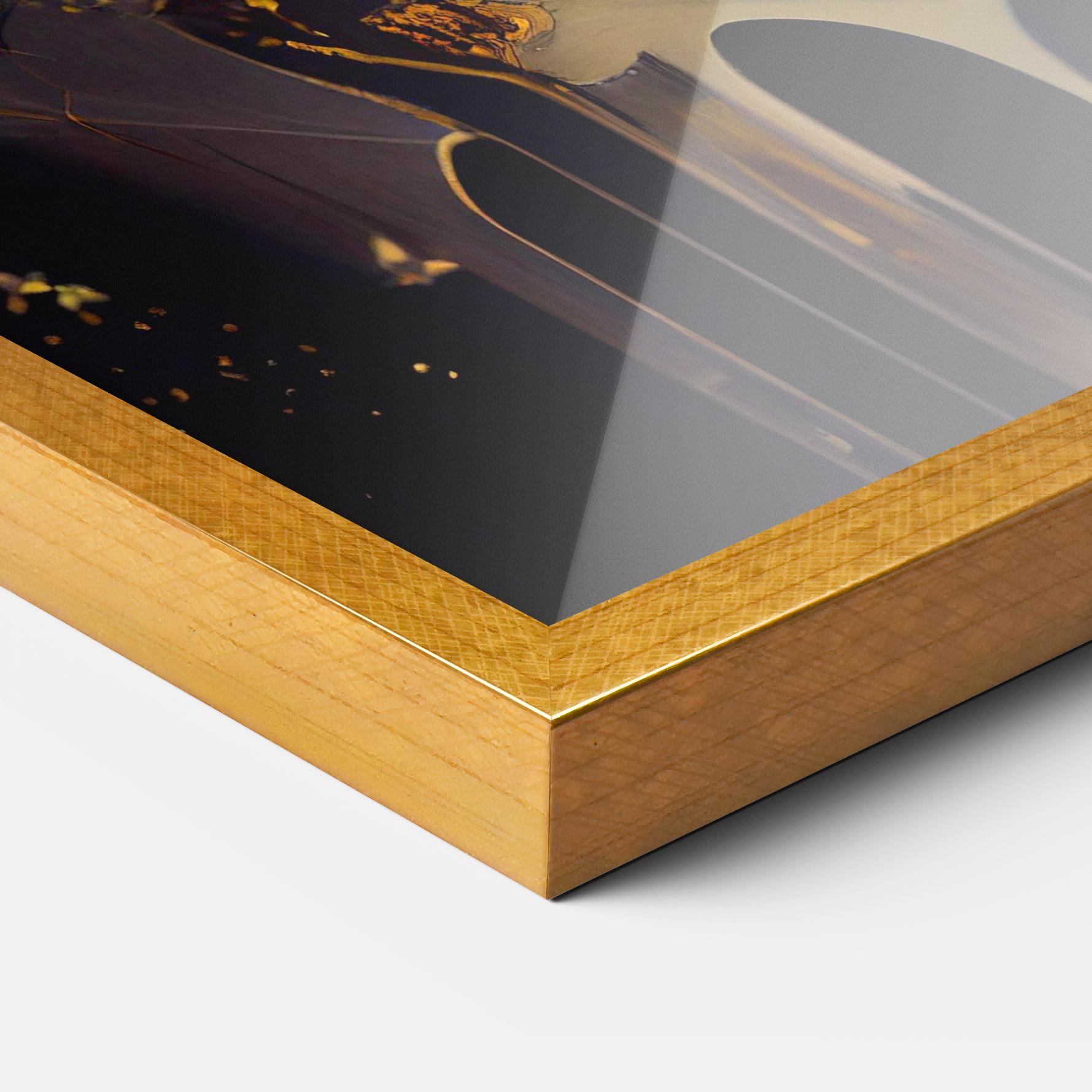 Poster Înrămat Glamorous Gold Lips mockup 3