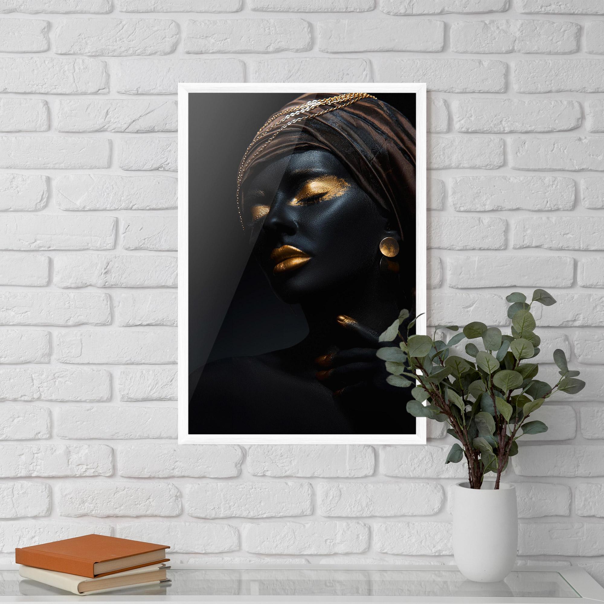 Poster Înrămat Black Gold Skin mockup 5