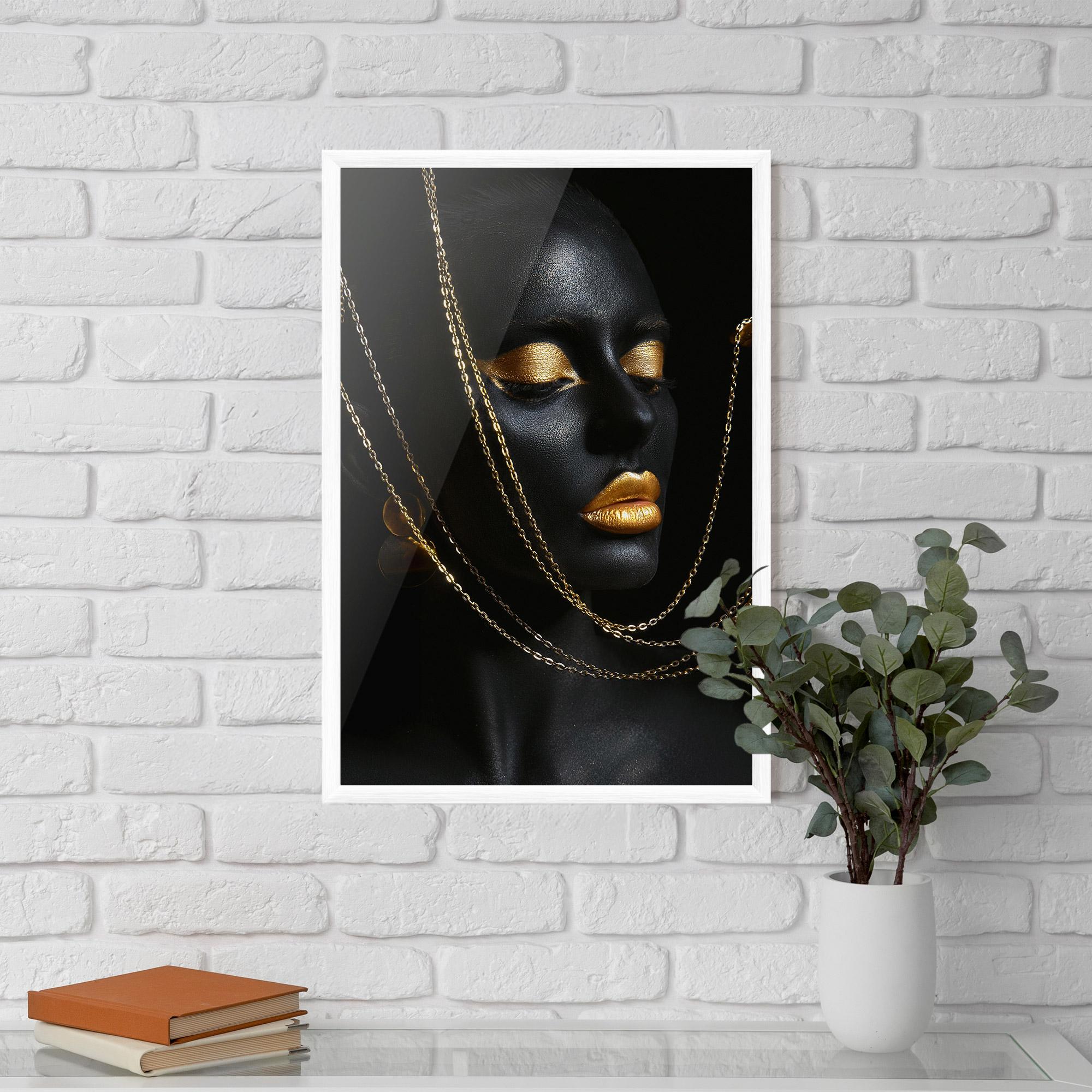 Poster Înrămat Chain Gold Lips mockup 5