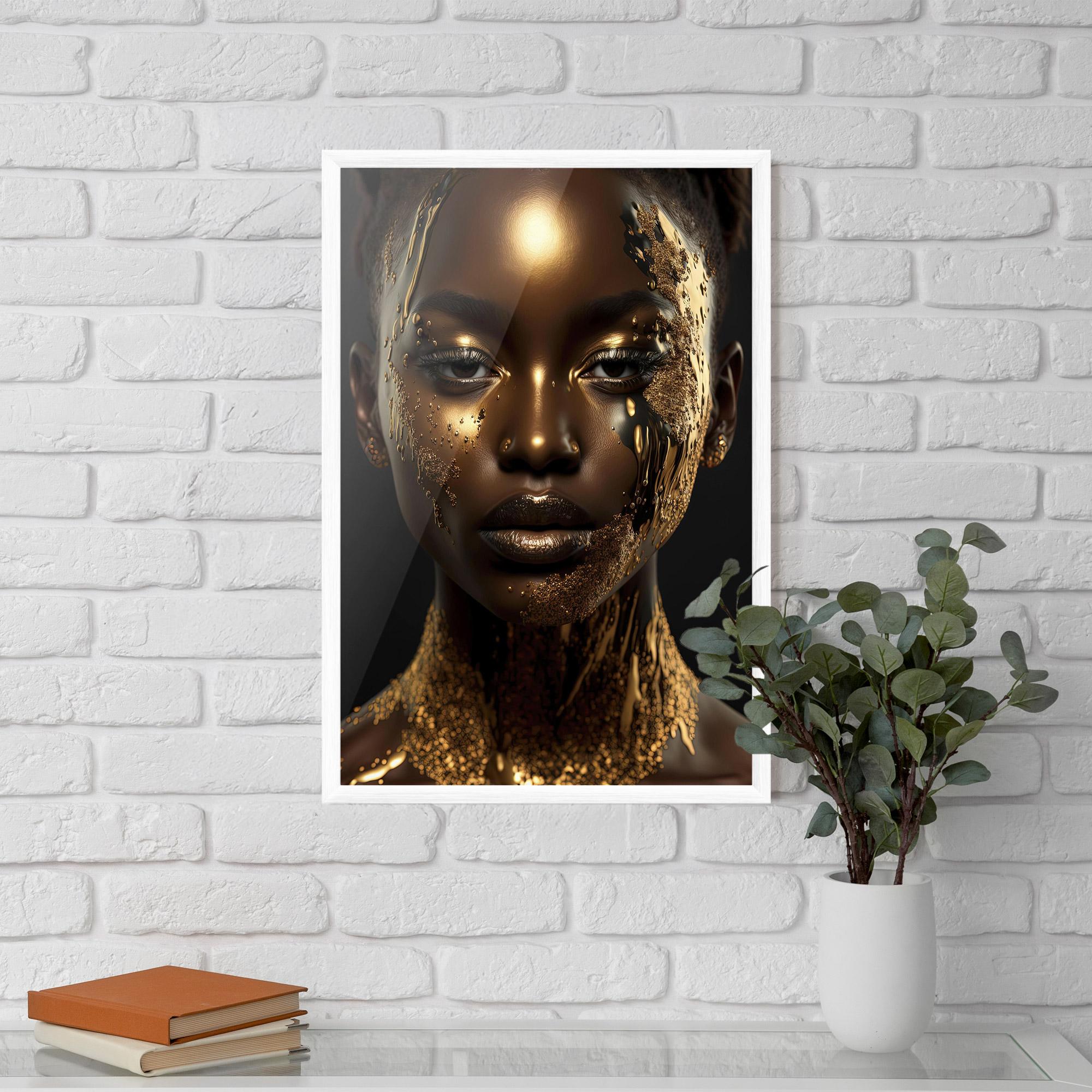 Poster Înrămat Dripping Gold Woman mockup 5