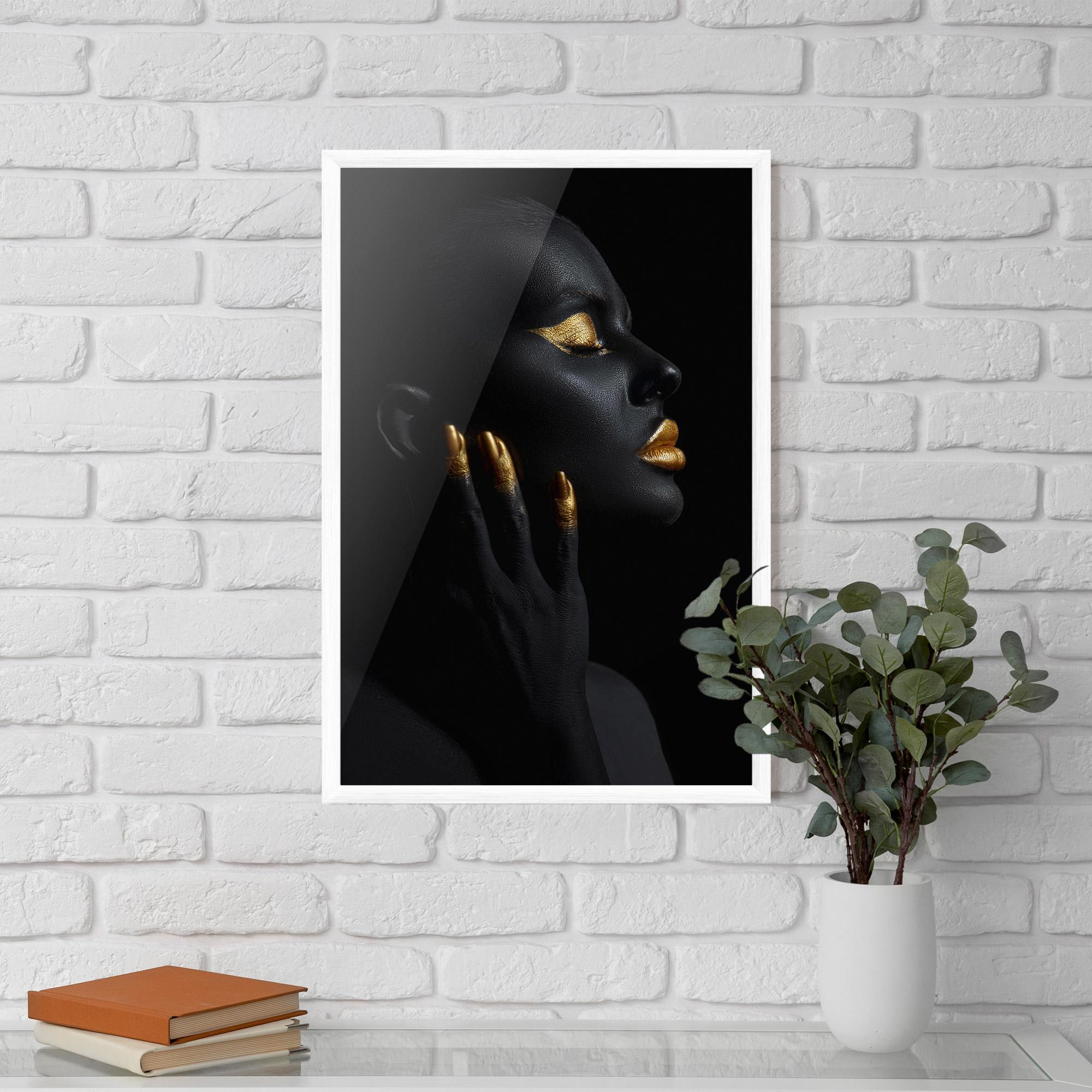 Poster Înrămat Gold Black Paint mockup 5