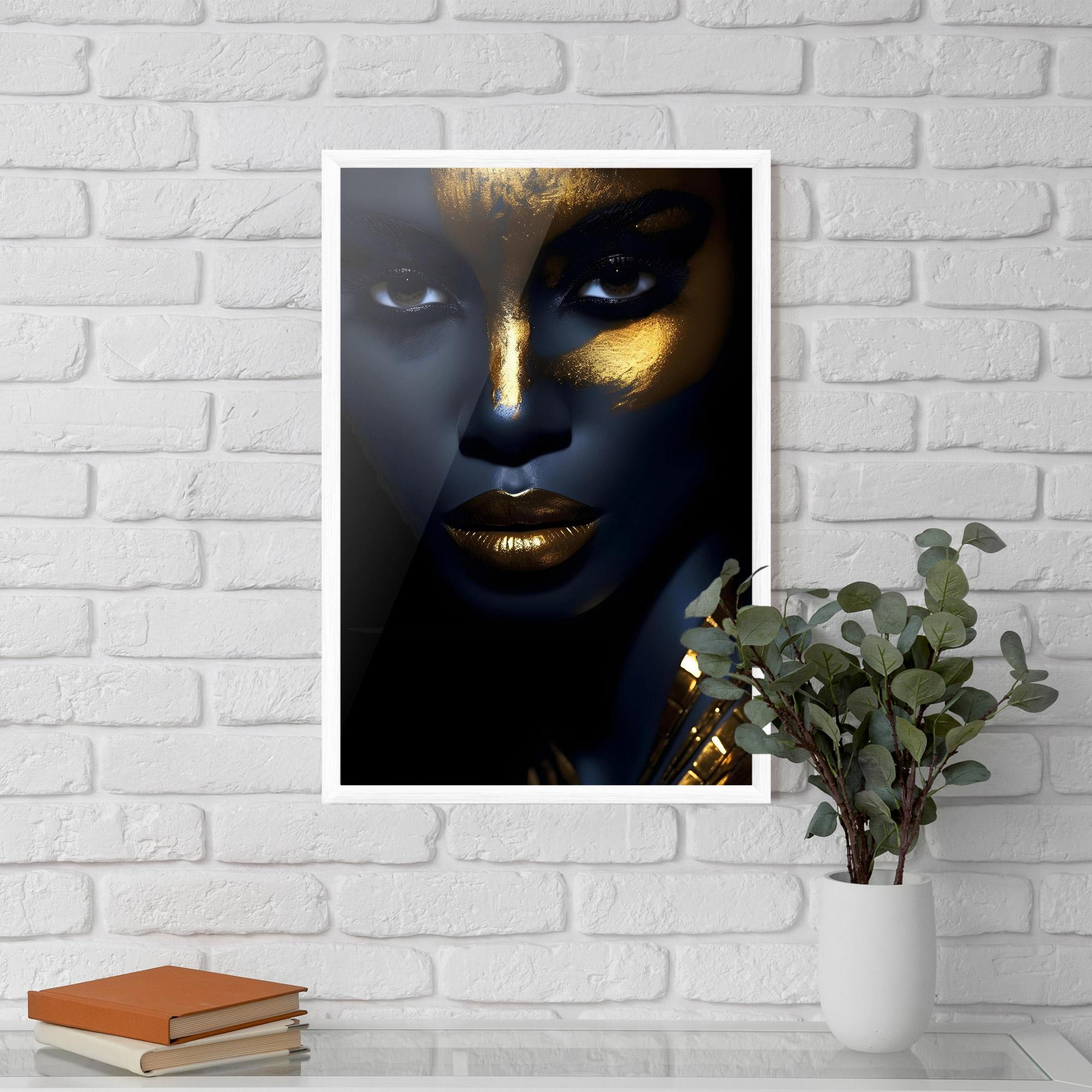 Poster Înrămat Gold Blue Face mockup 5