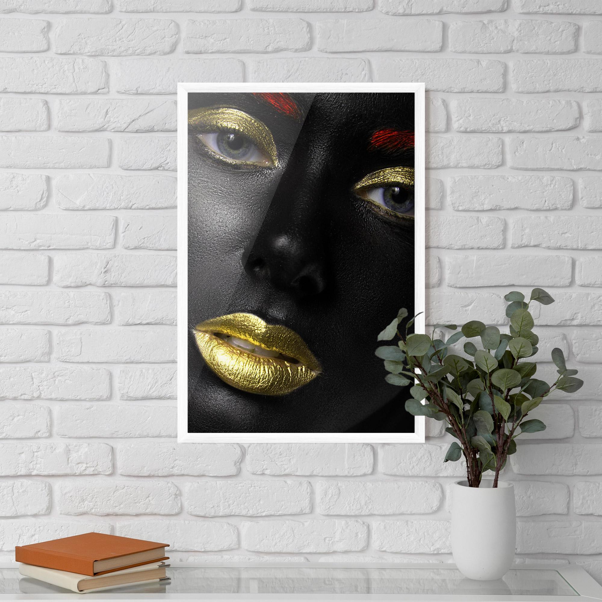 Poster Înrămat Gold Red Lips mockup 5