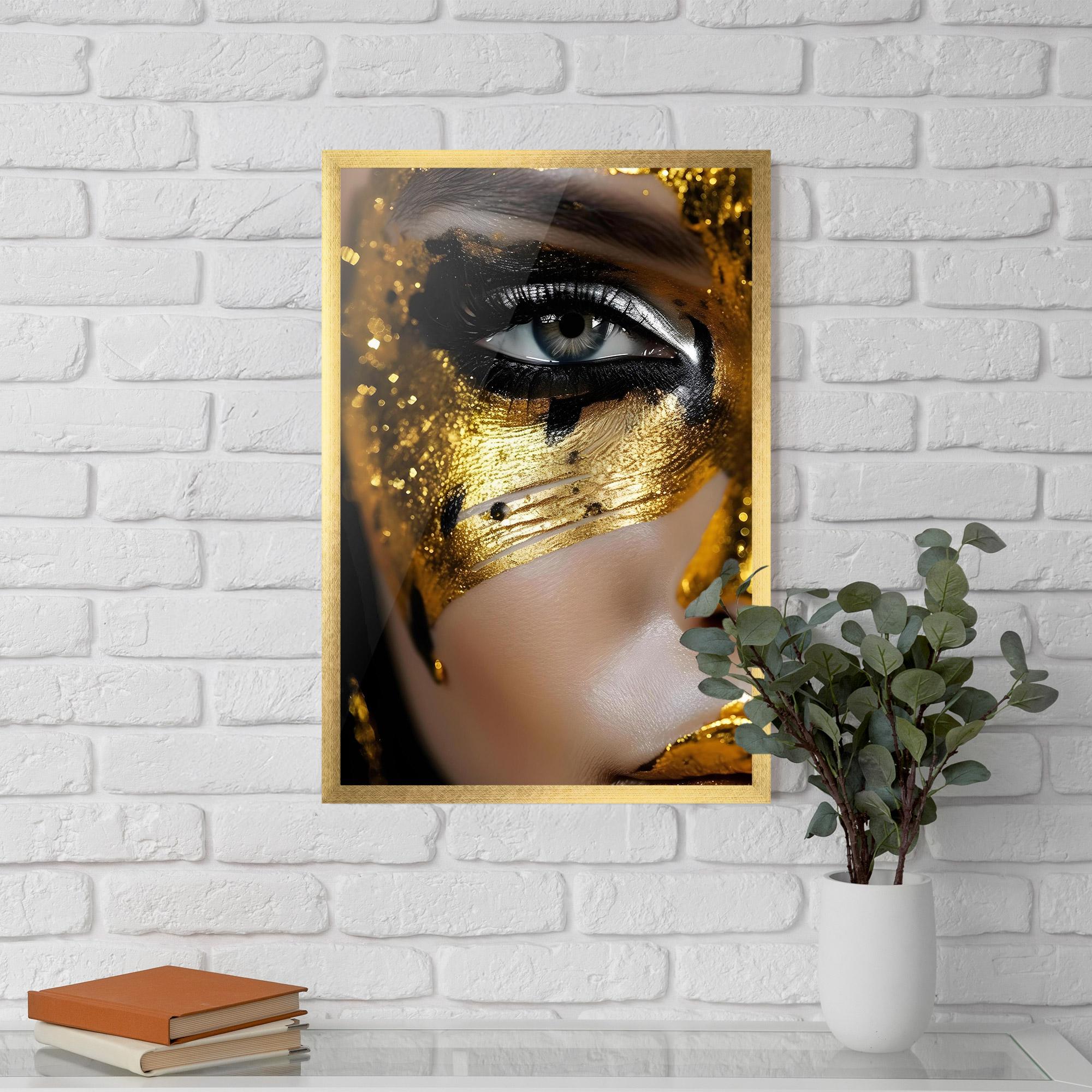Poster Înrămat Black Gold Eyeliner mockup 5