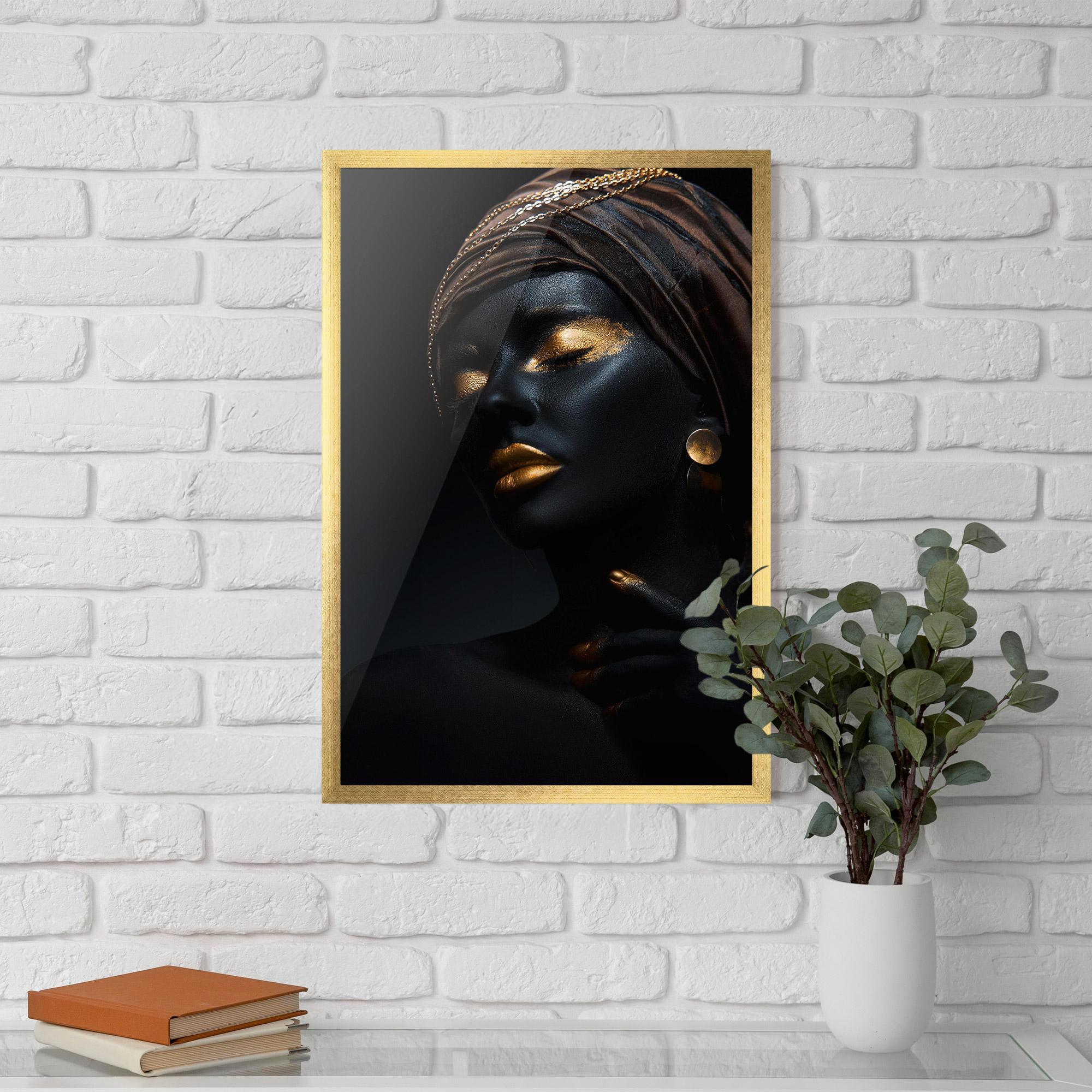 Poster Înrămat Black Gold Skin mockup 5