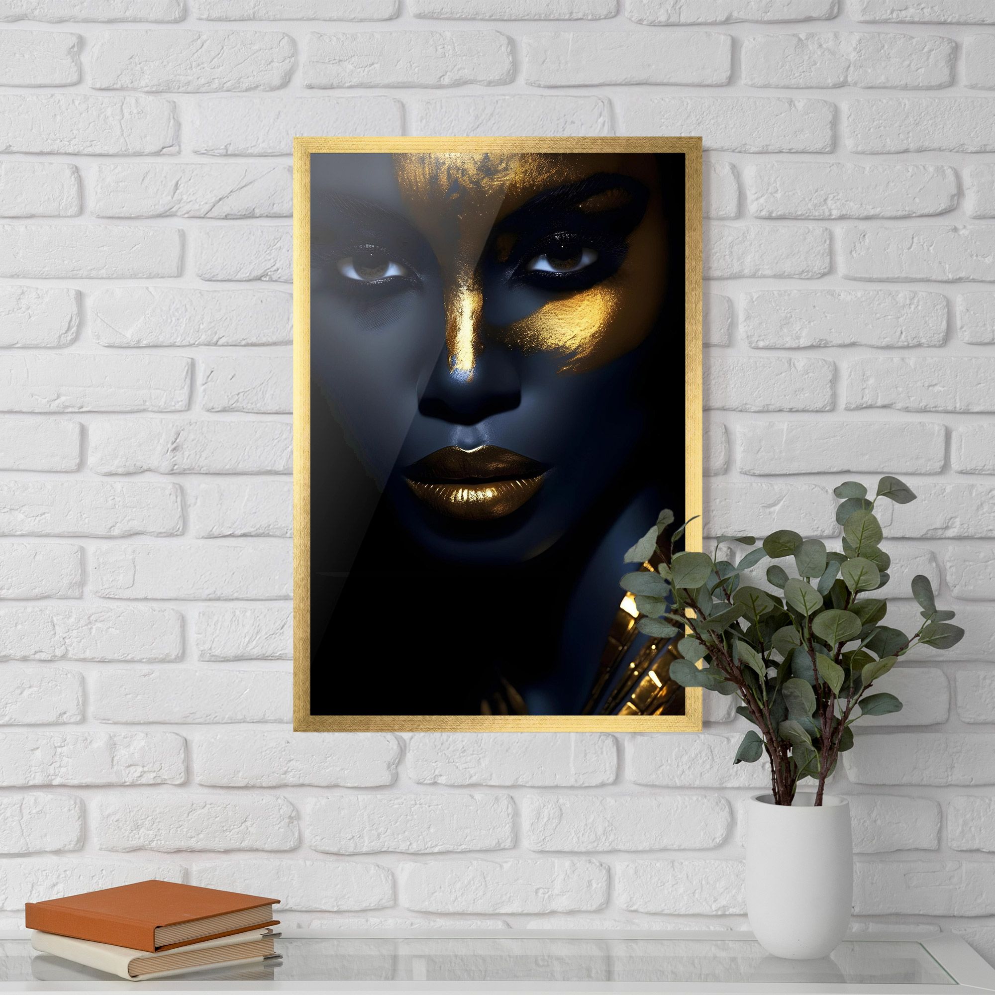 Gold Blue Face mockup 5