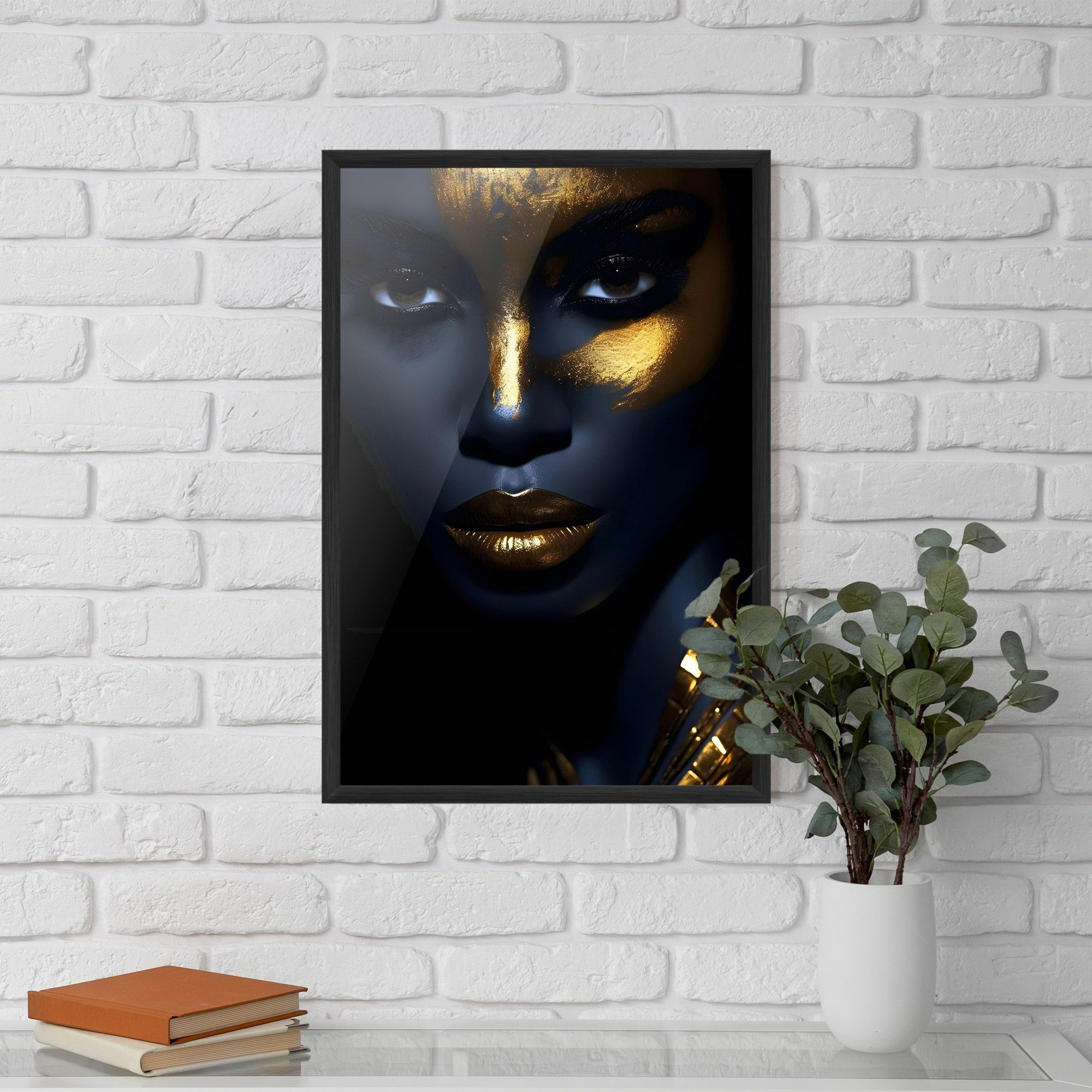 Gold Blue Face mockup 5