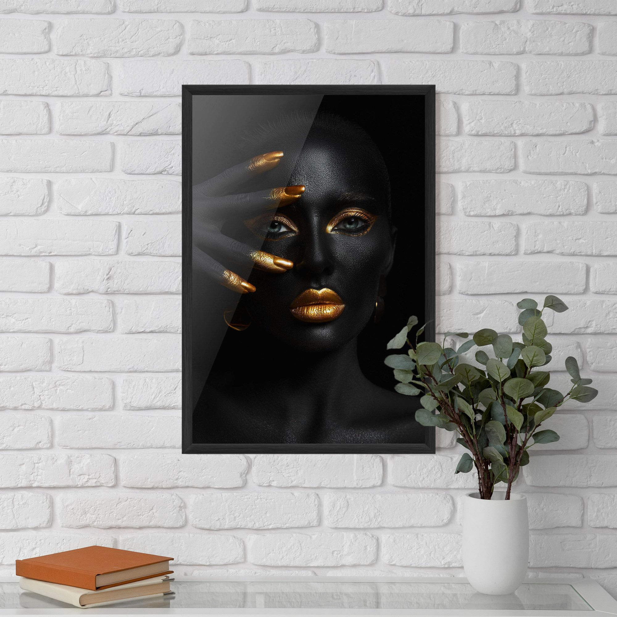 Gold Makeup Nails mockup 5