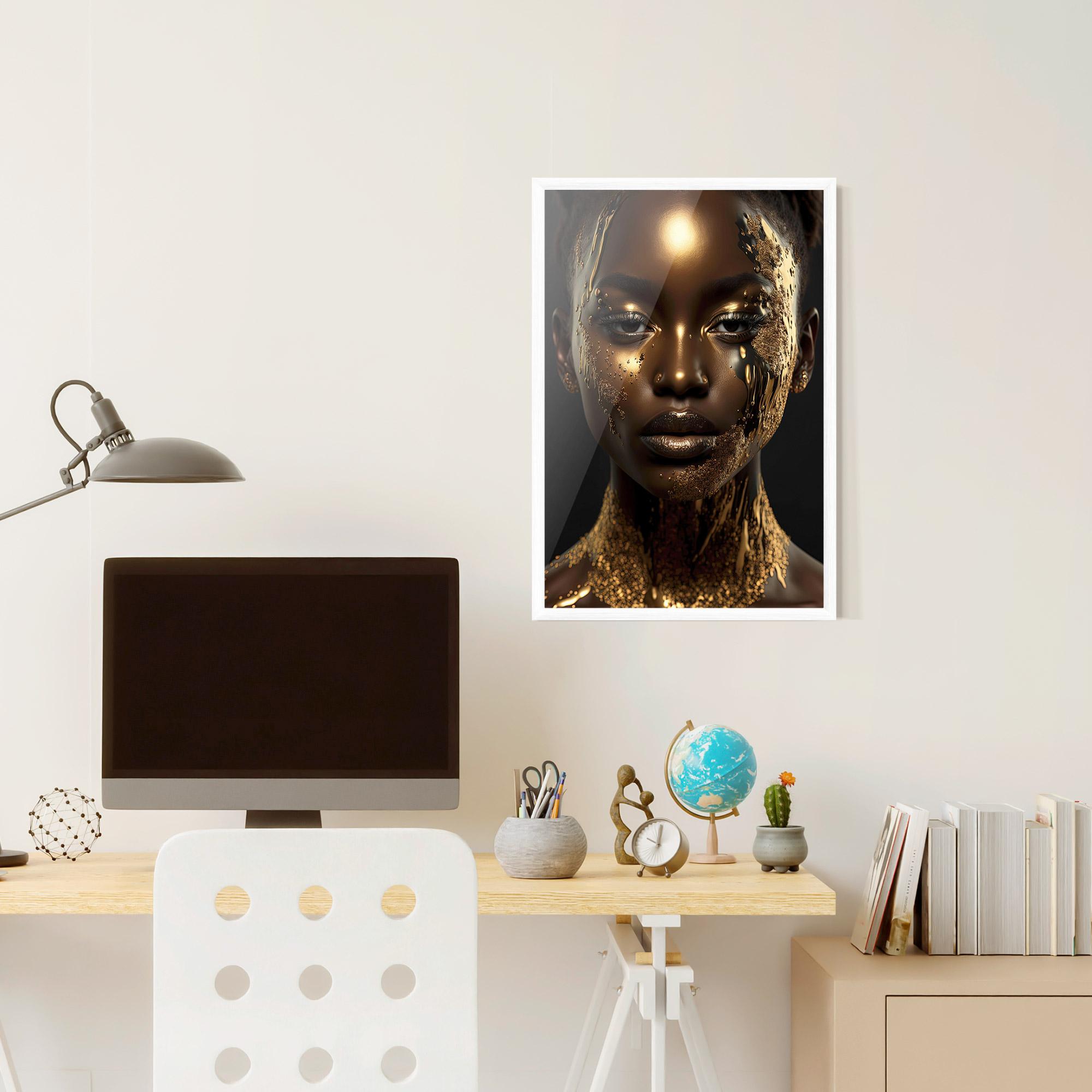 Poster Înrămat Dripping Gold Woman mockup 6