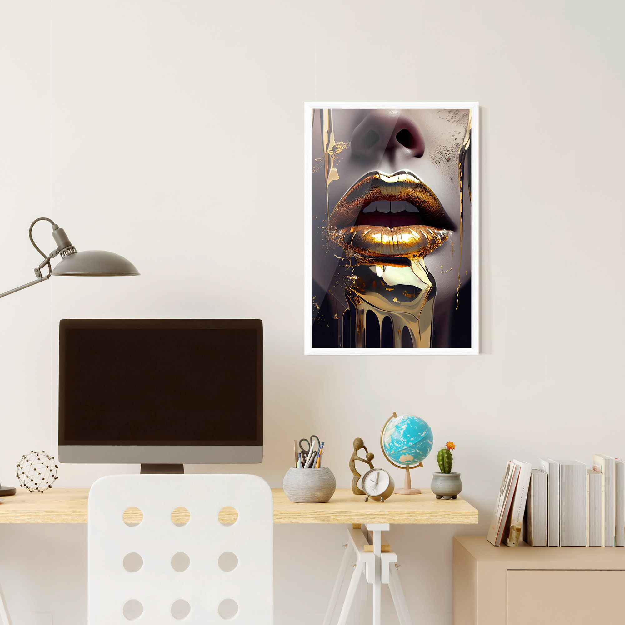 Glamorous Gold Lips mockup 6