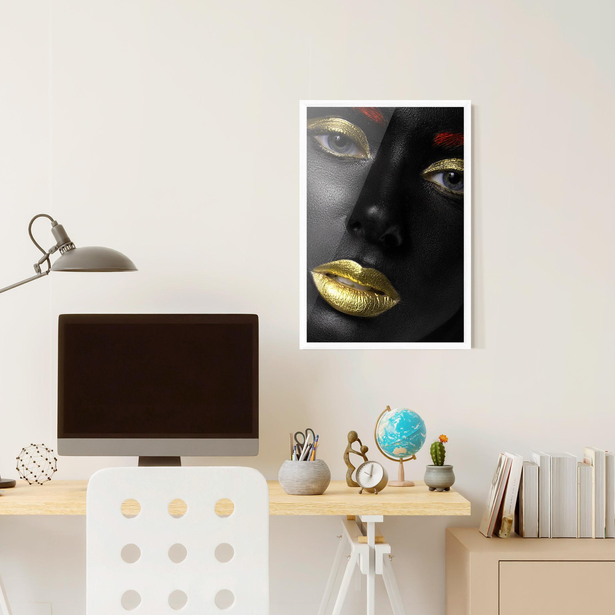 Poster Înrămat Gold Red Lips mockup 6