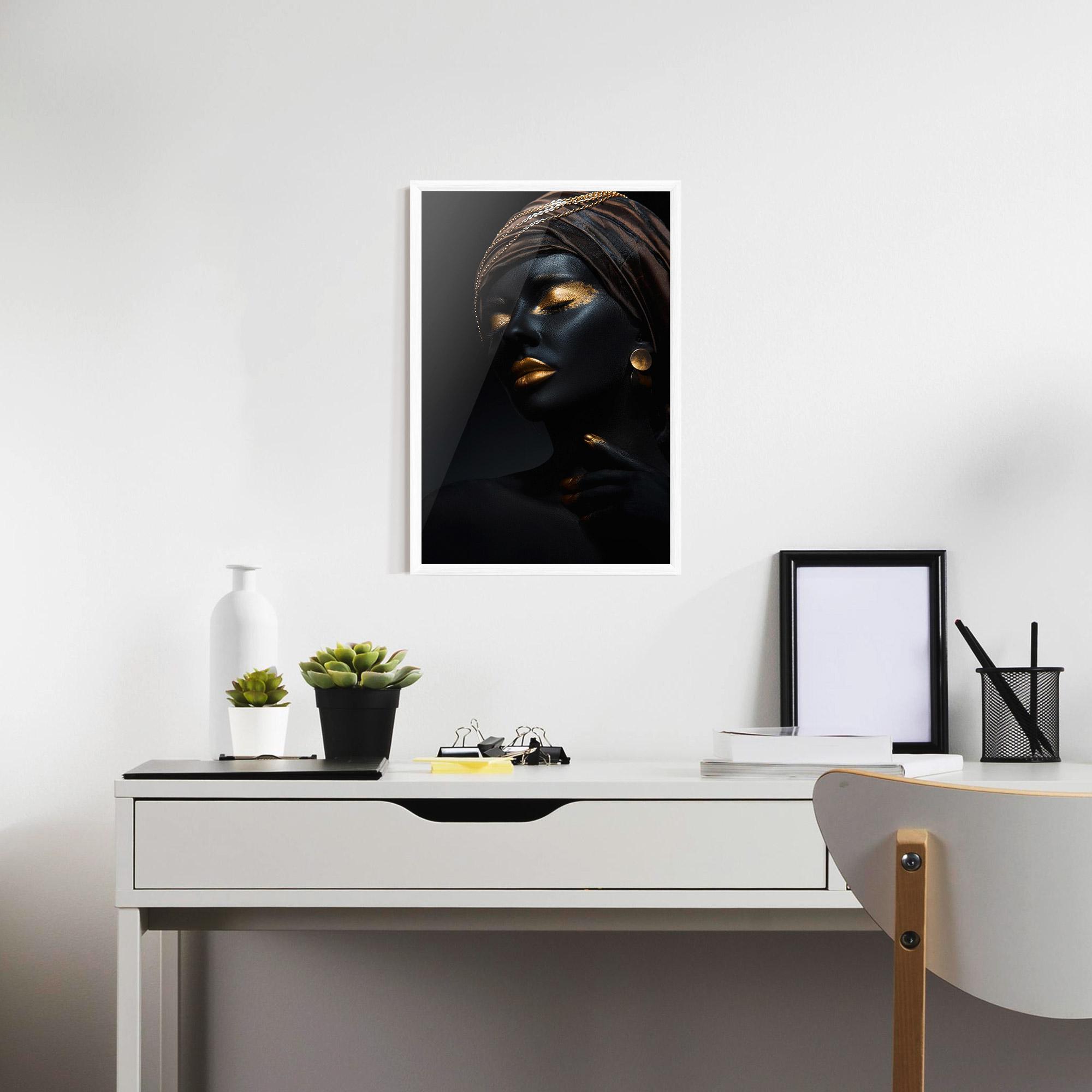 Poster Înrămat Black Gold Skin mockup 7