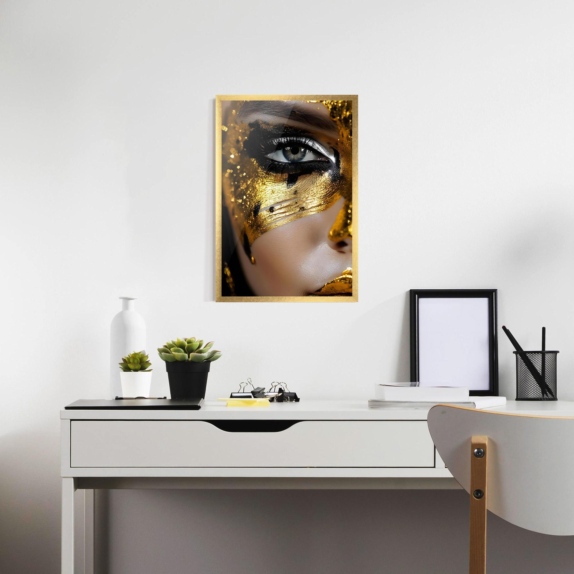 Poster Înrămat Black Gold Eyeliner mockup 7