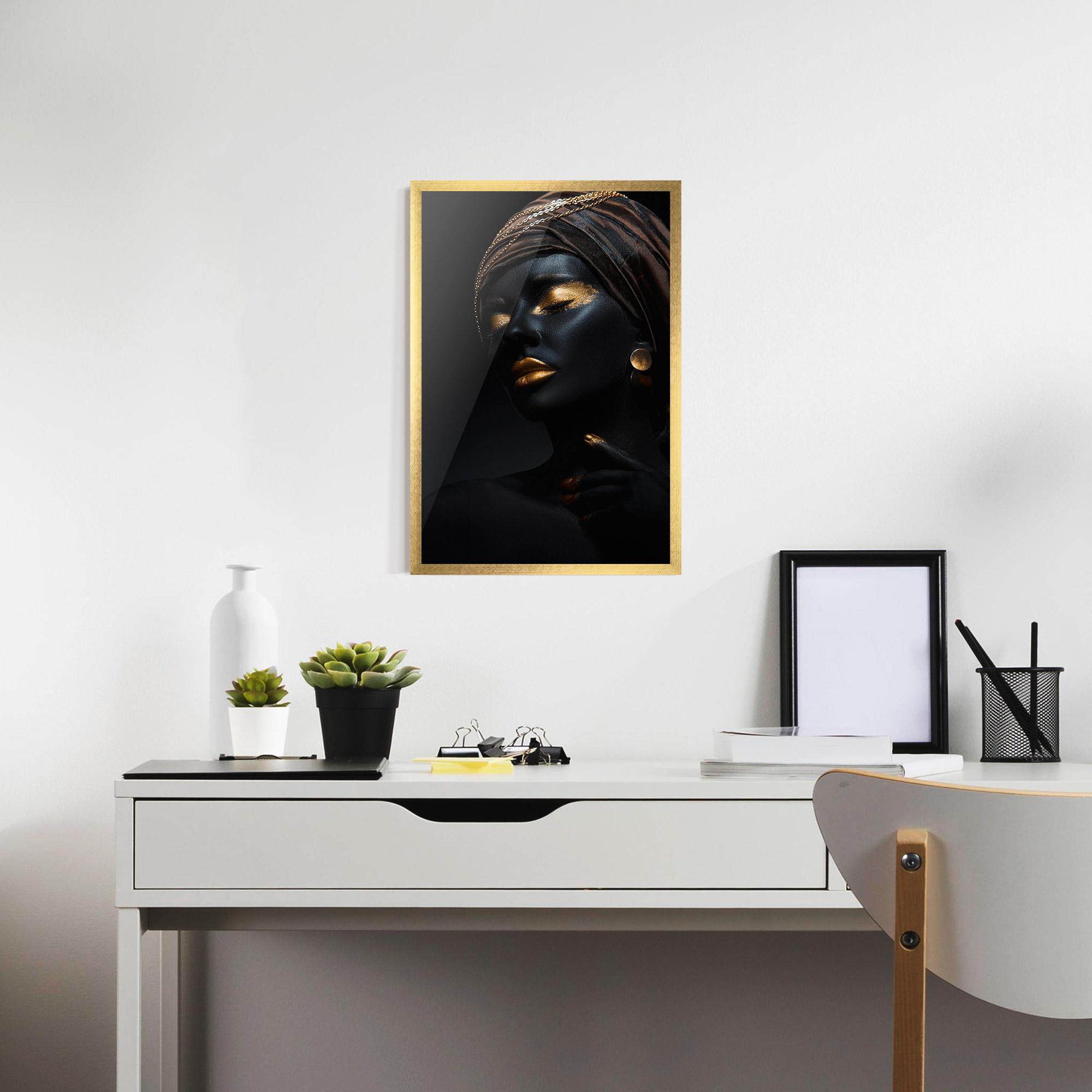 Poster Înrămat Black Gold Skin mockup 7