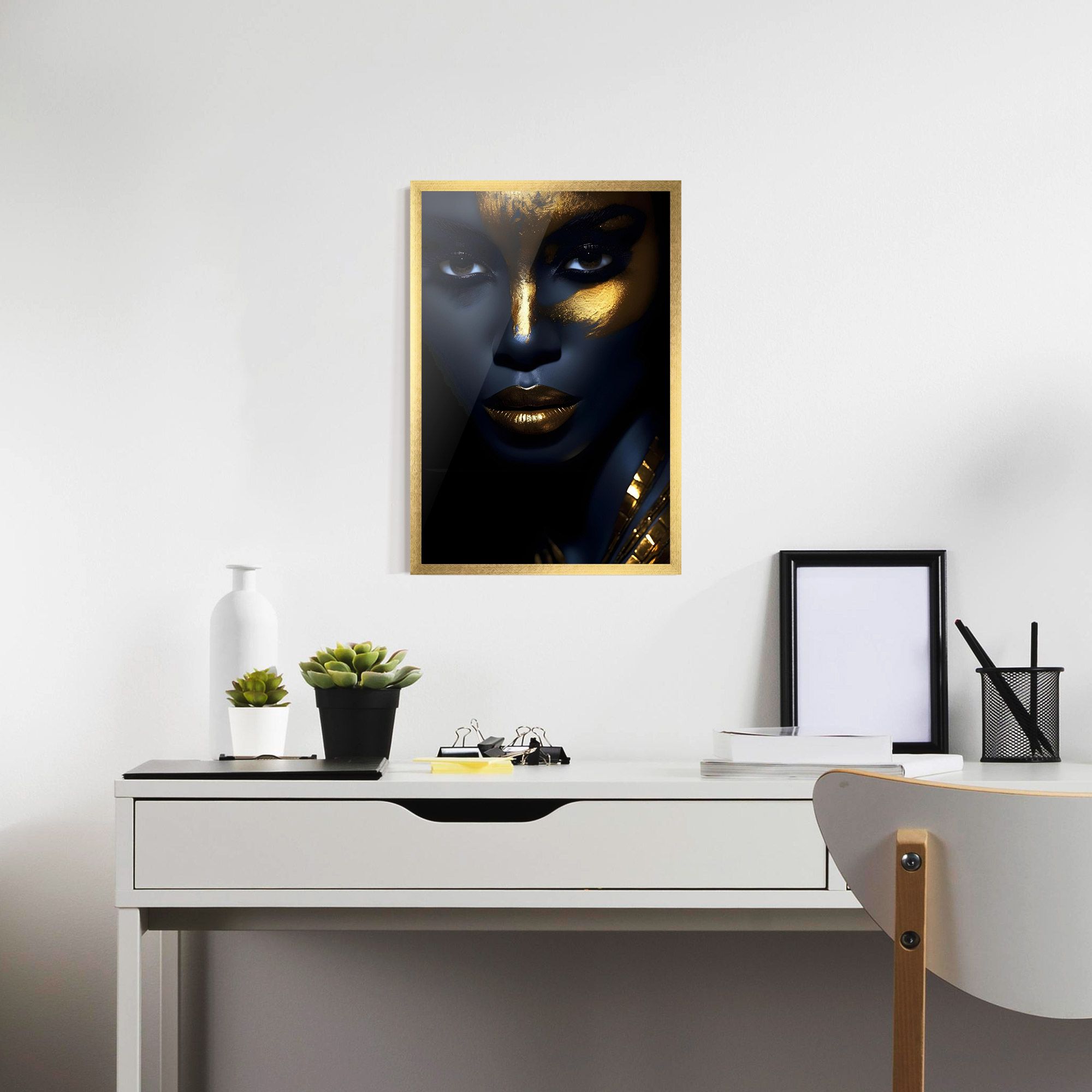 Gold Blue Face mockup 7