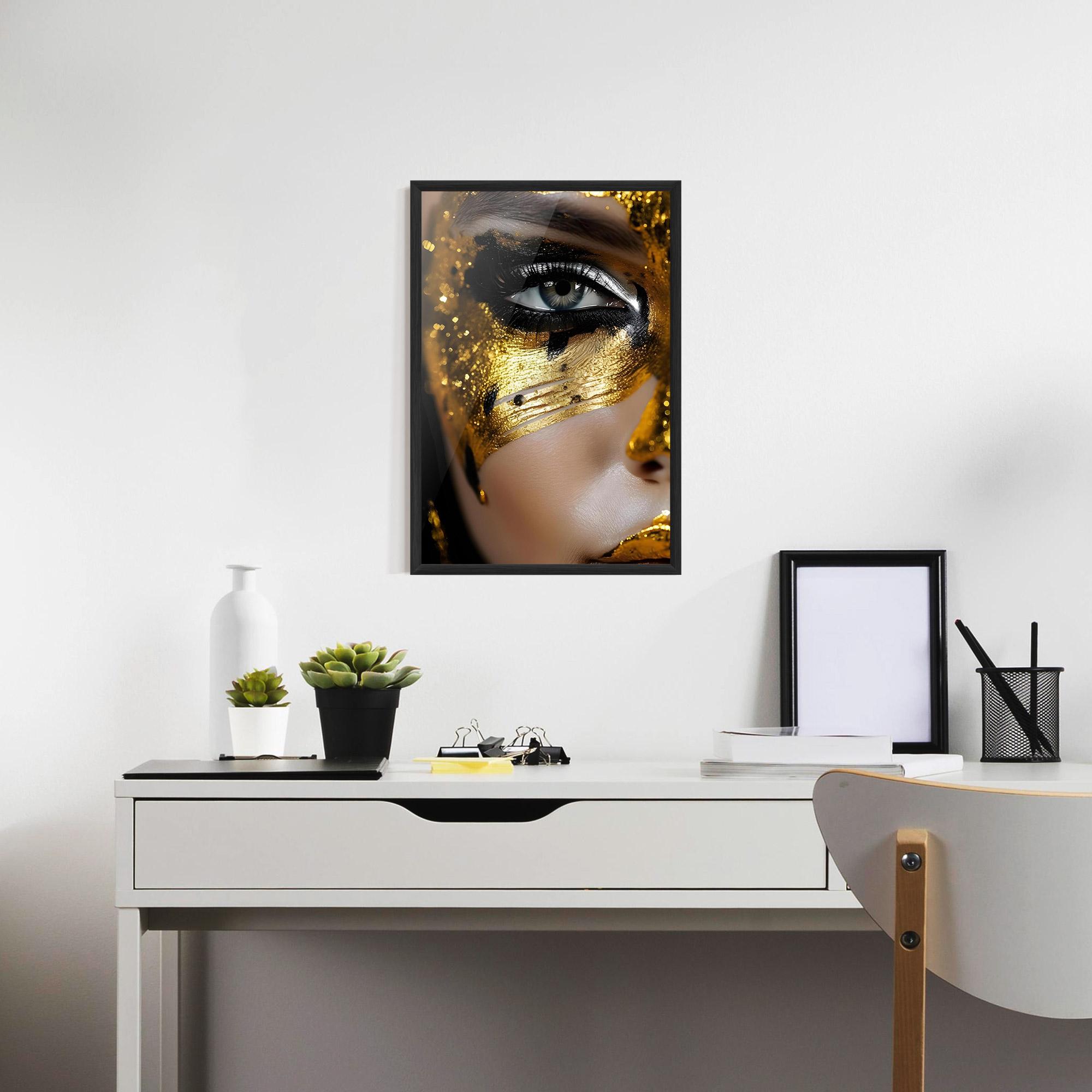 Poster Înrămat Black Gold Eyeliner mockup 7