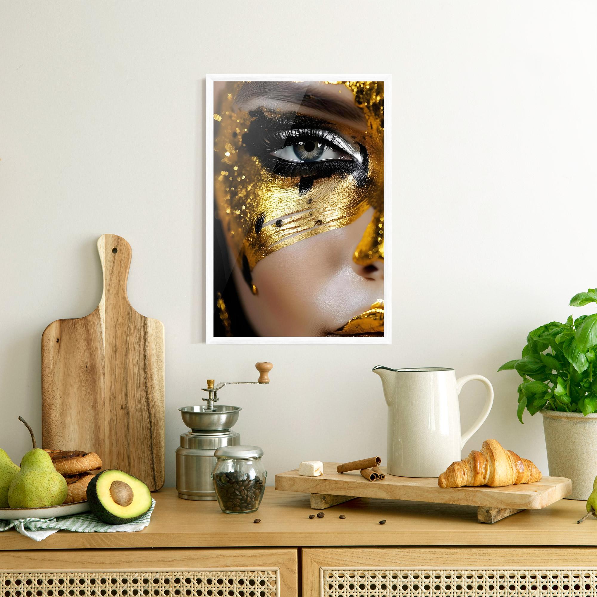 Poster Înrămat Black Gold Eyeliner mockup 8