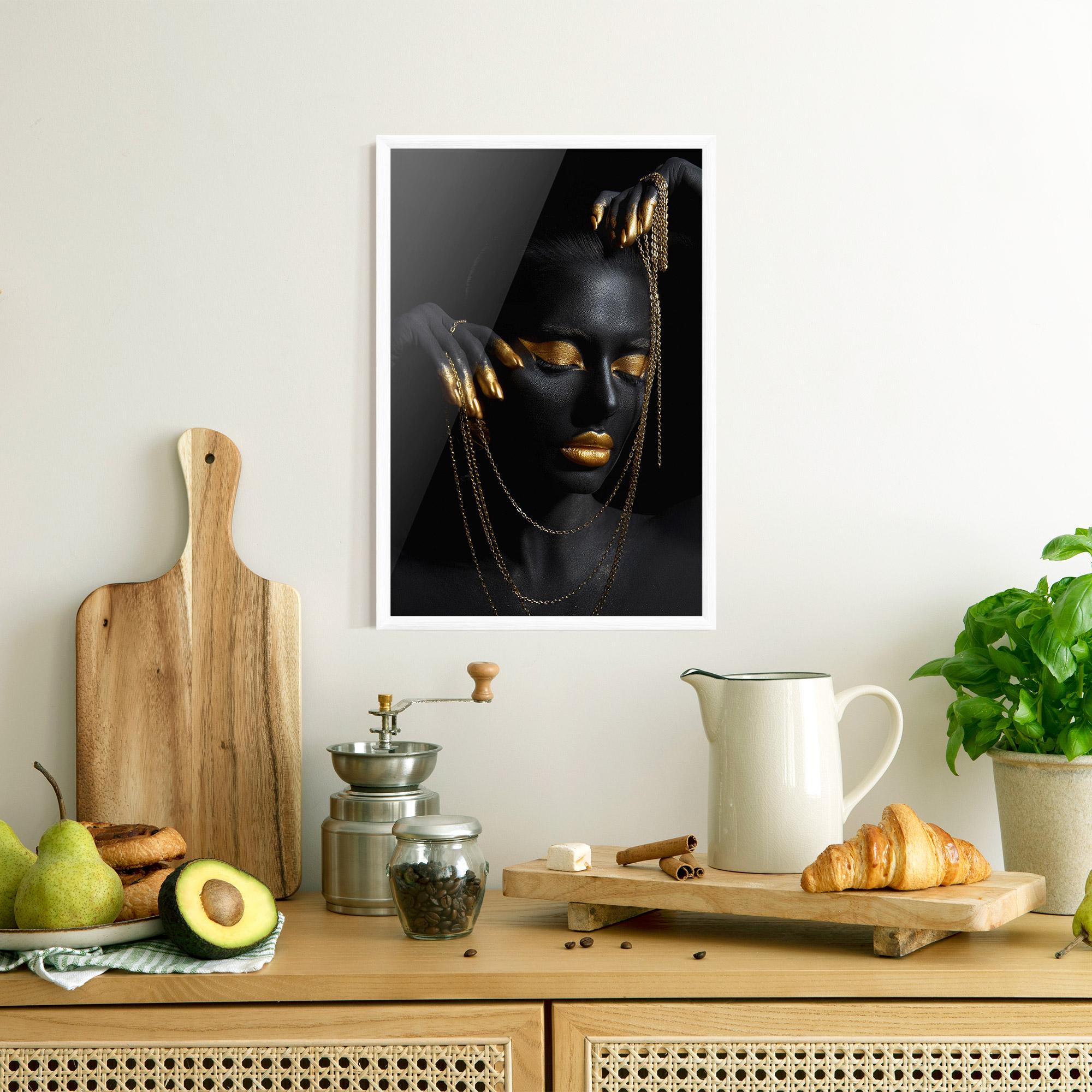 Poster Înrămat Gold Black Skin mockup 8