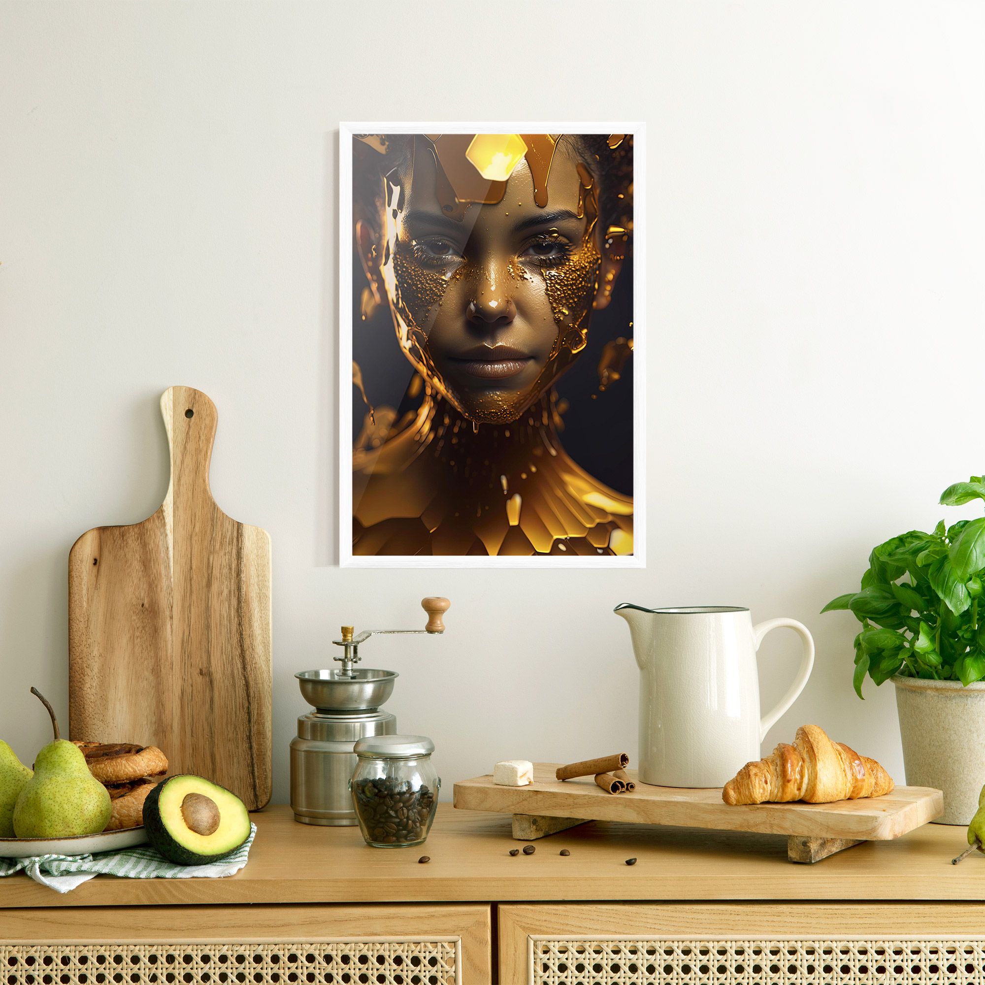 Gold Honeycomb Girl mockup 8