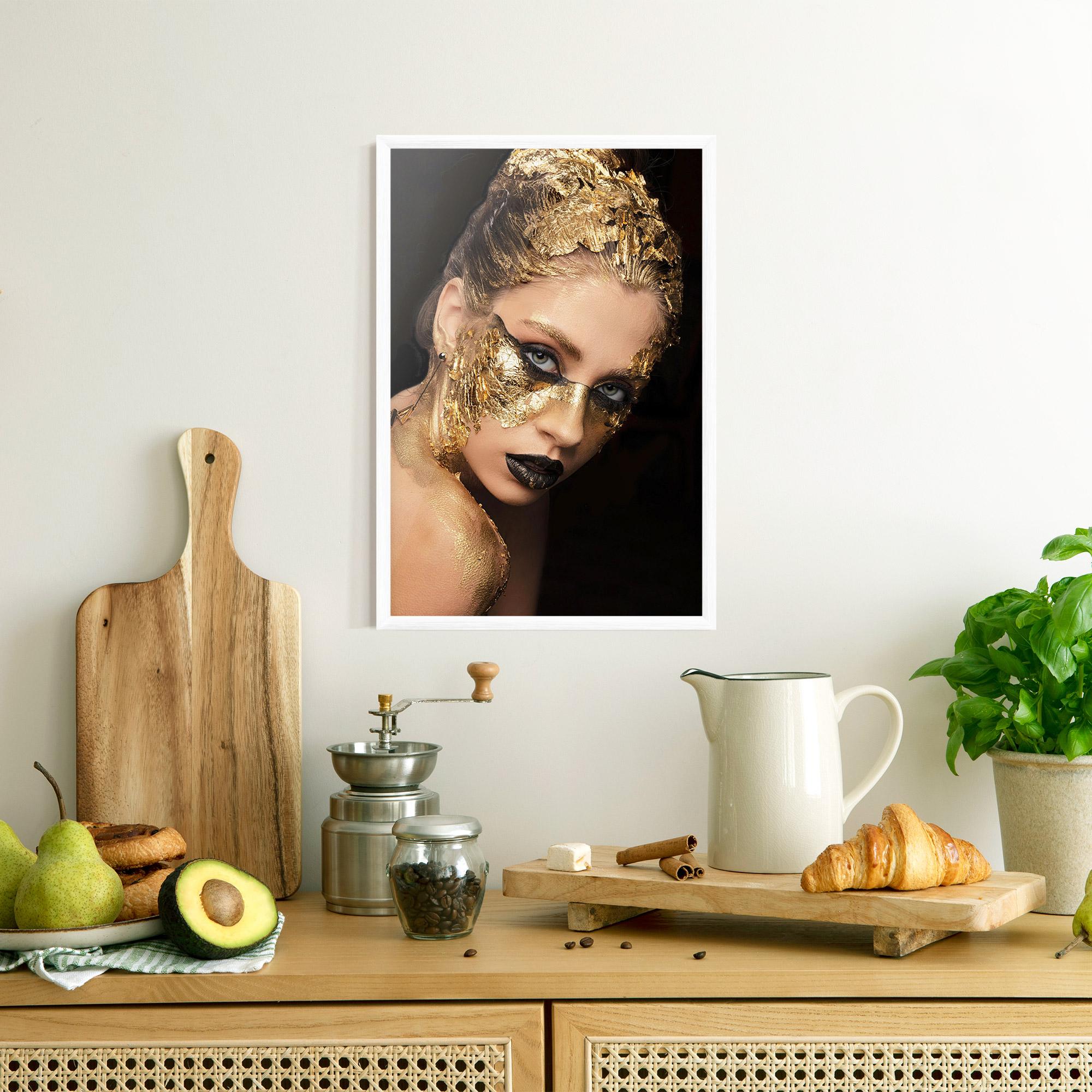 Poster Înrămat Golden Foil Face mockup 8