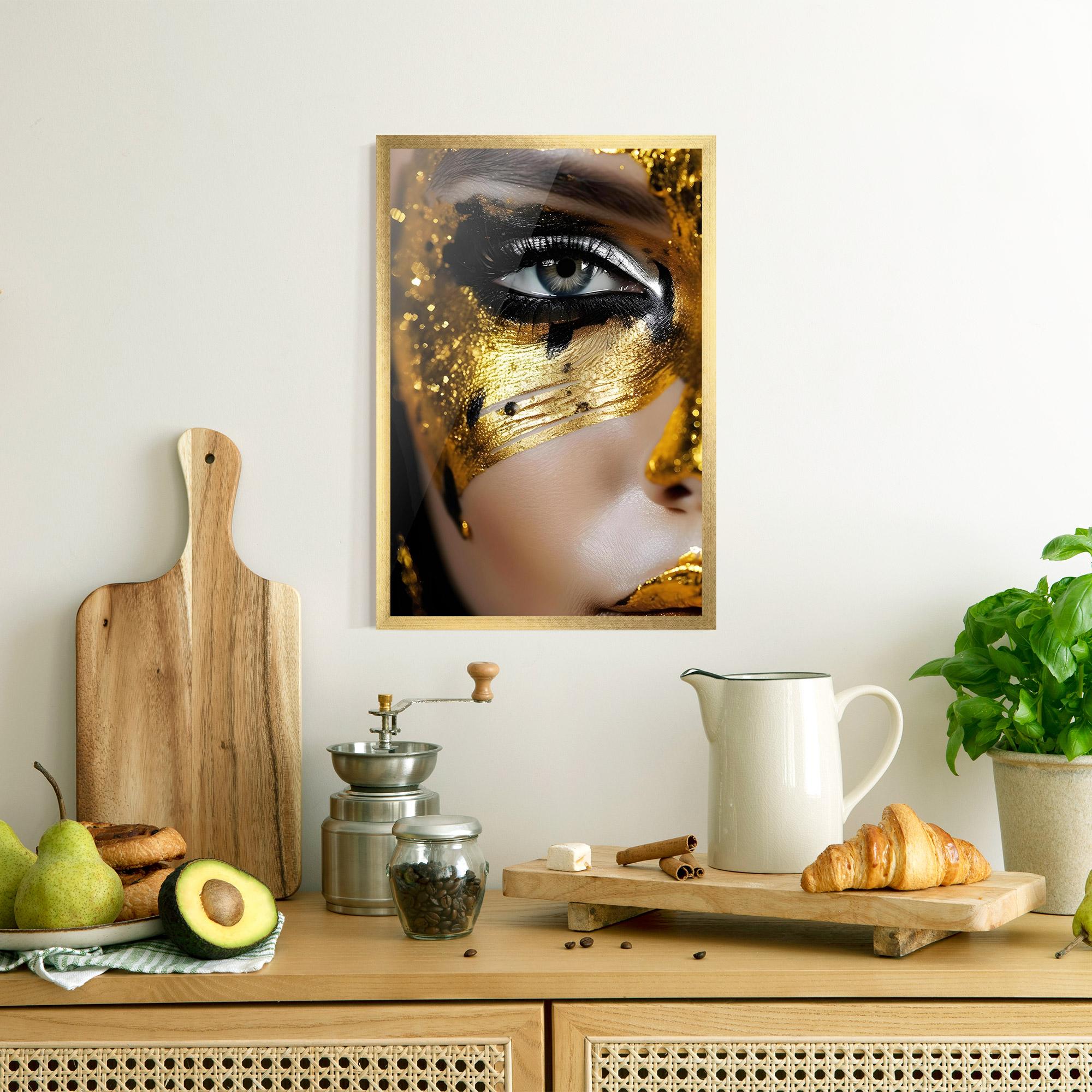 Poster Înrămat Black Gold Eyeliner mockup 8