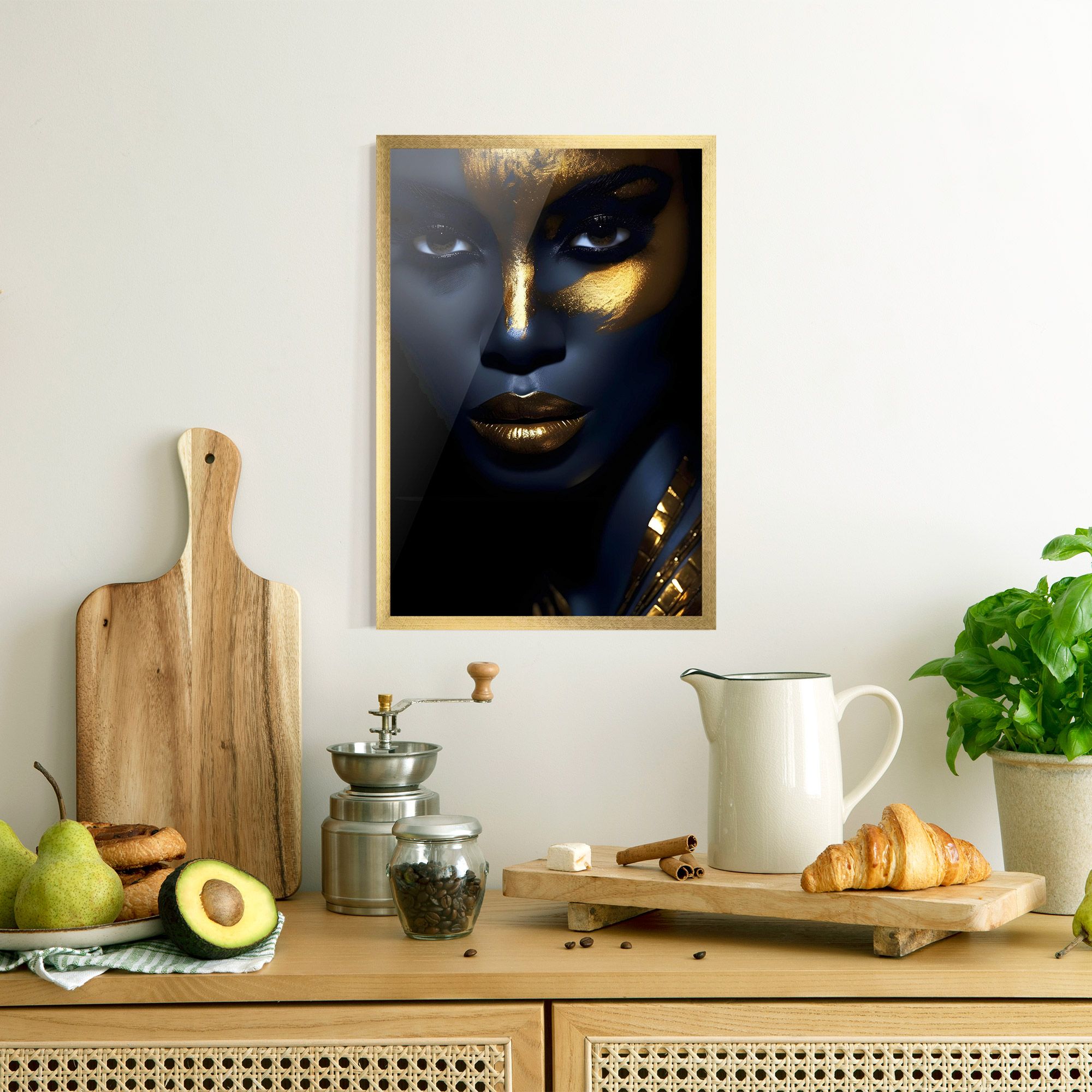 Gold Blue Face mockup 8