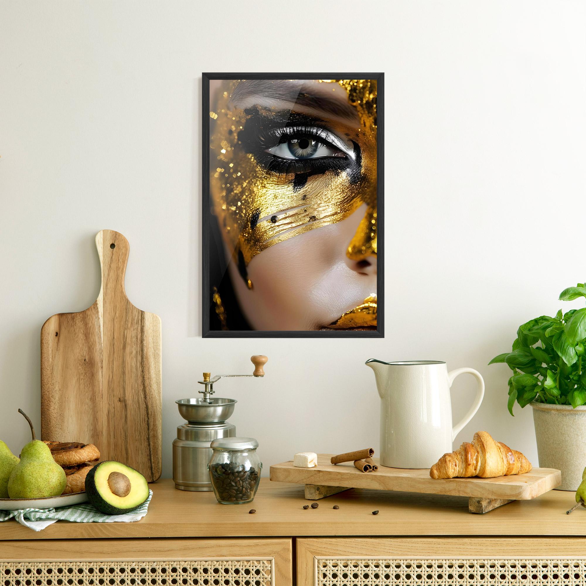 Poster Înrămat Black Gold Eyeliner mockup 8