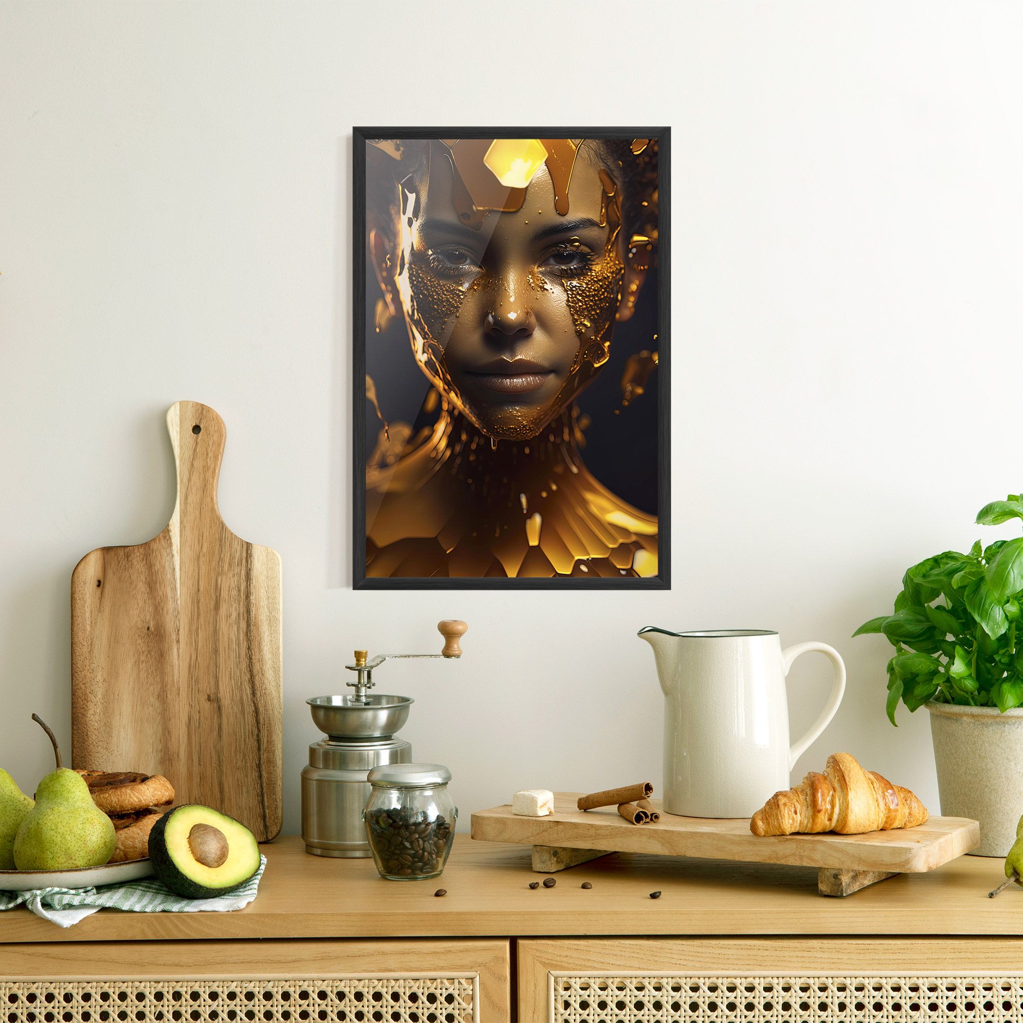 Gold Honeycomb Girl mockup 8
