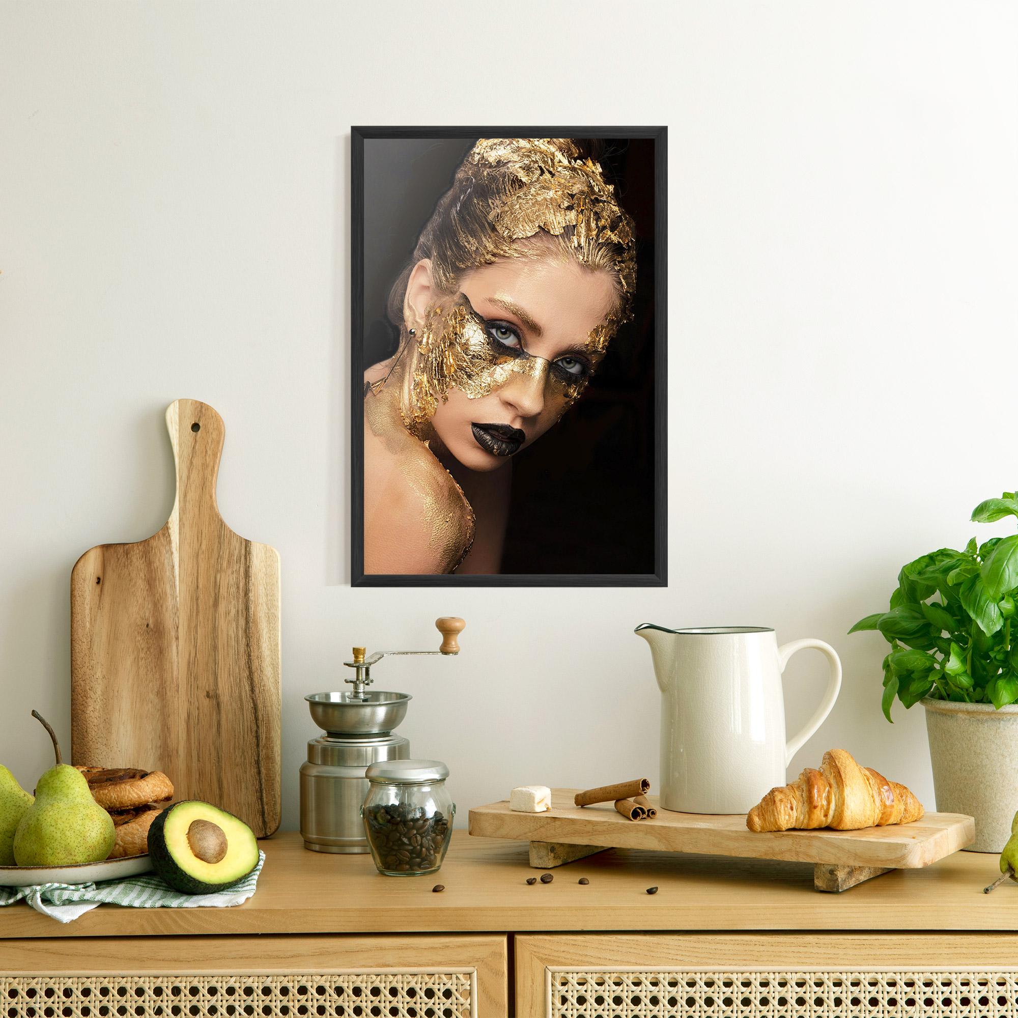 Poster Înrămat Golden Foil Face mockup 8