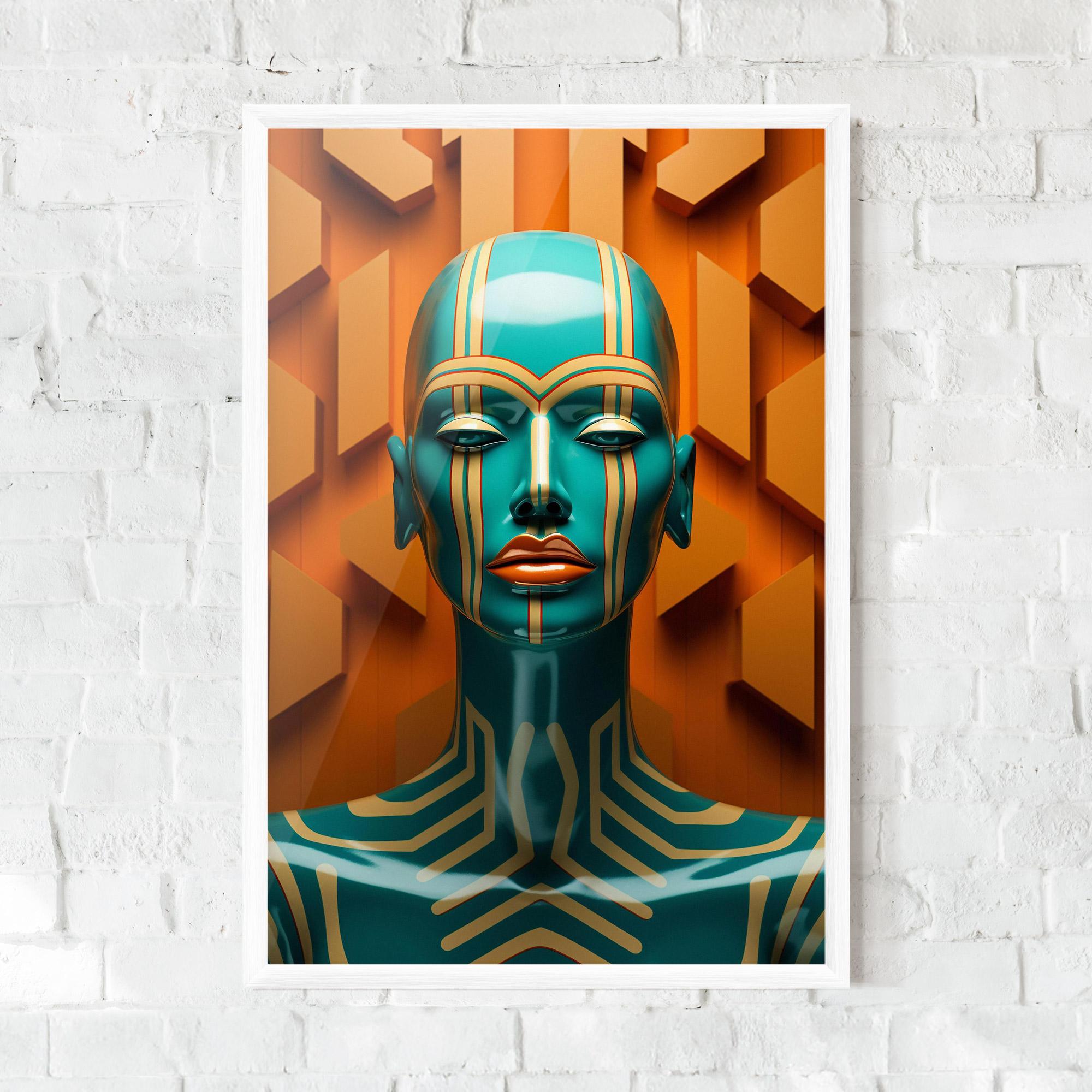 Poster Înrămat Abstract Blue Woman mockup 0