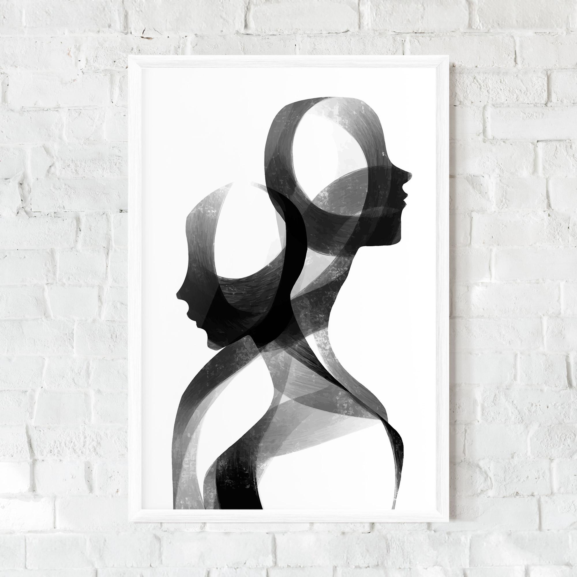 Poster Înrămat Abstract Grey Couple mockup 0