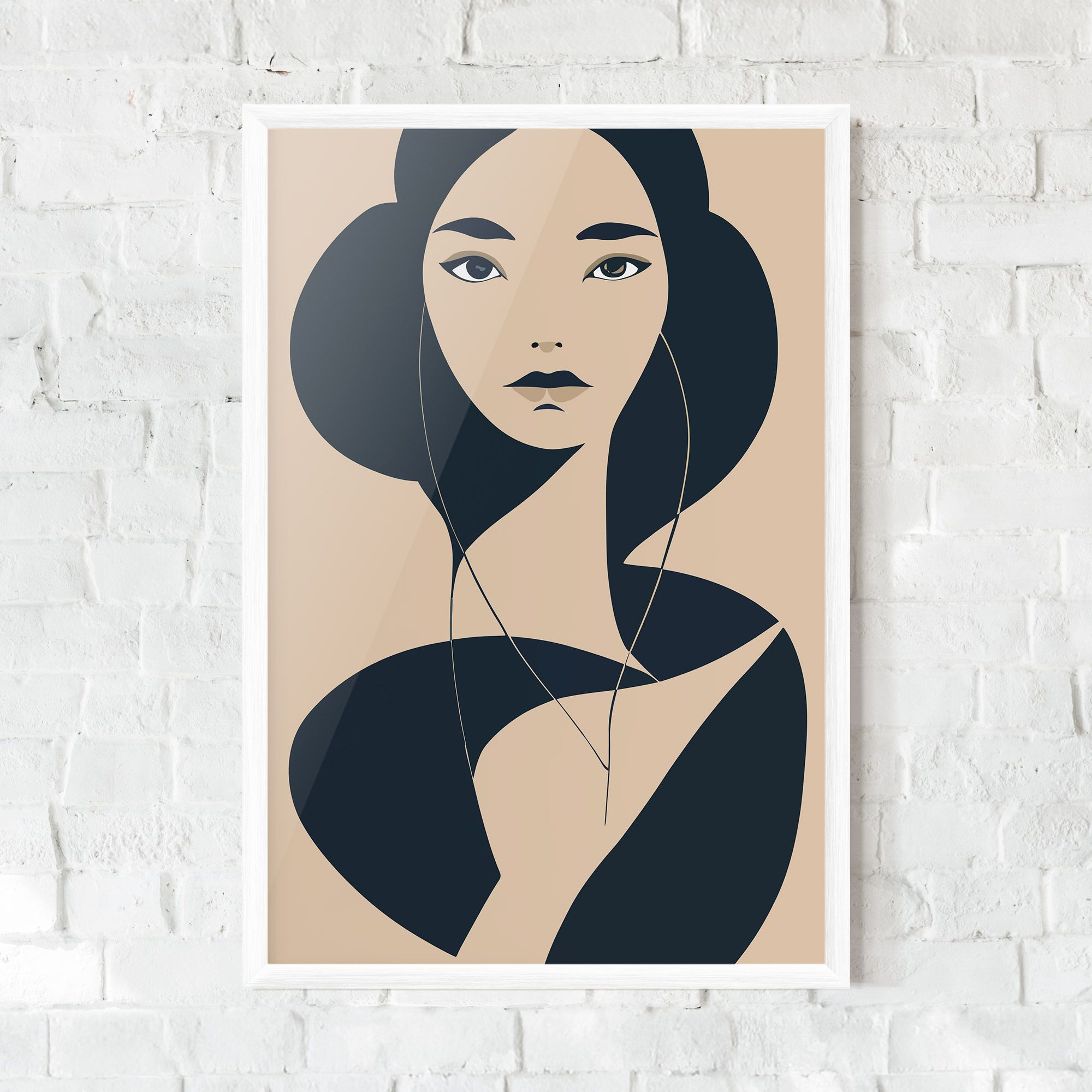 Cream Blue Woman mockup 0