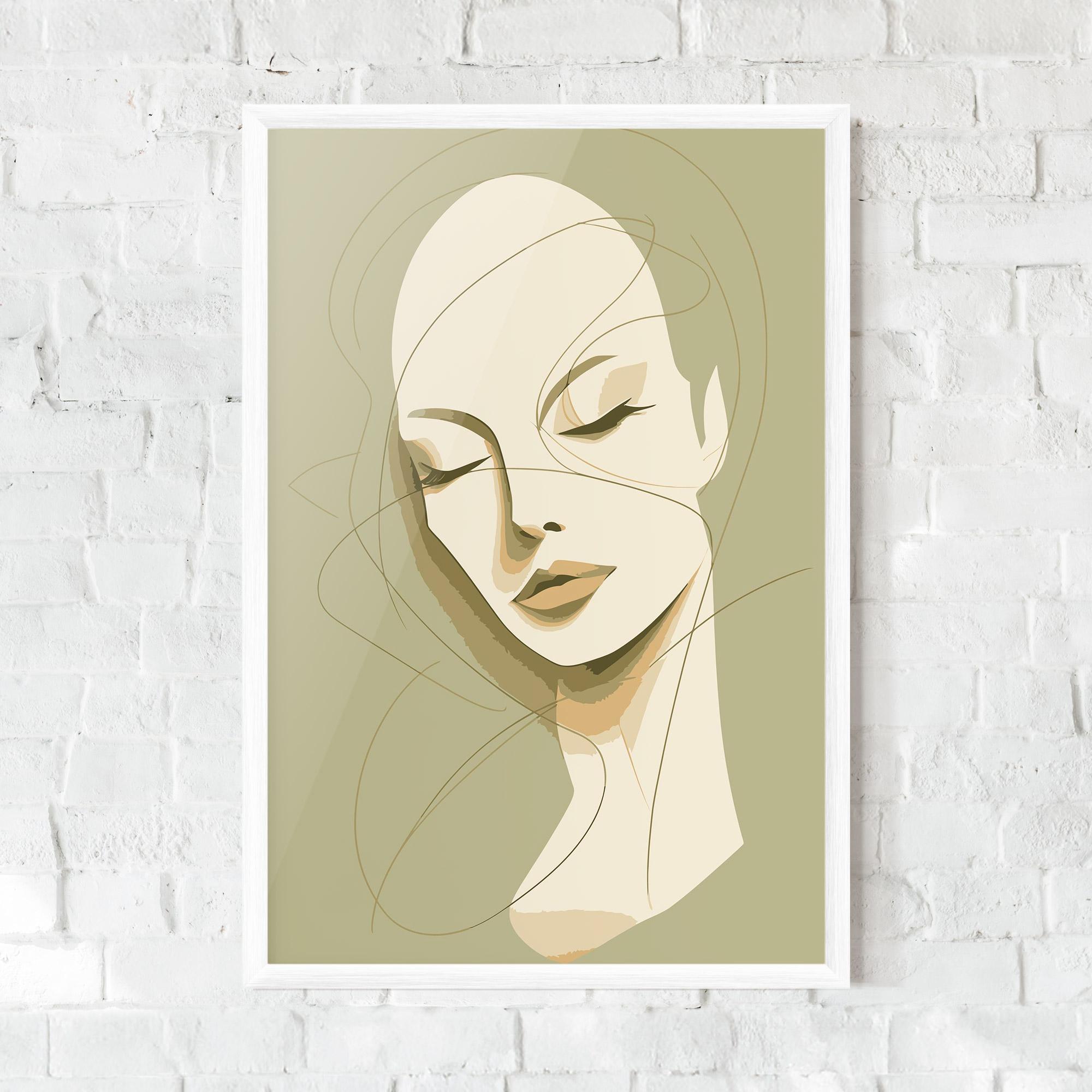 Poster Înrămat Cream Woman Head mockup 0