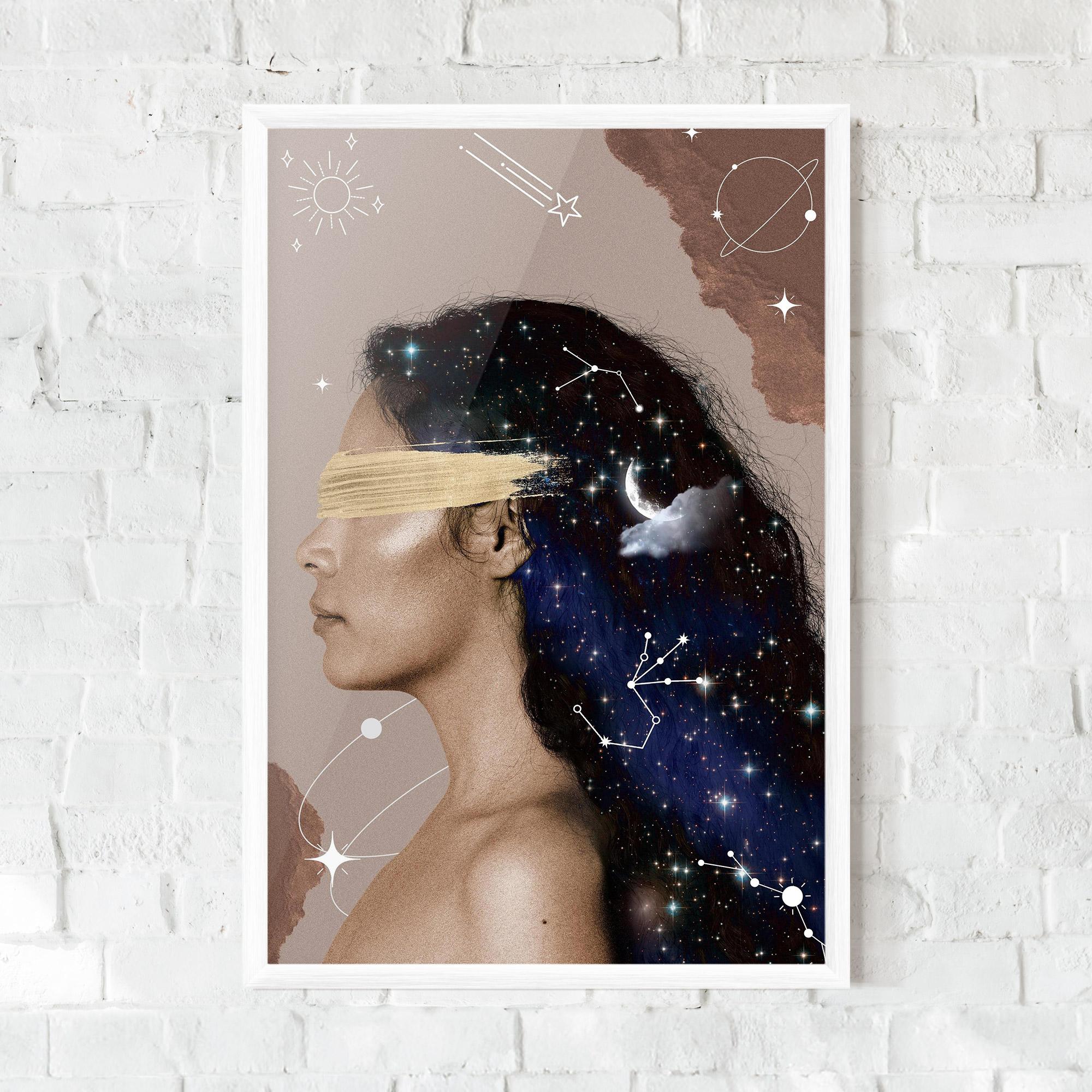 Poster Înrămat Galaxy Hair mockup 0