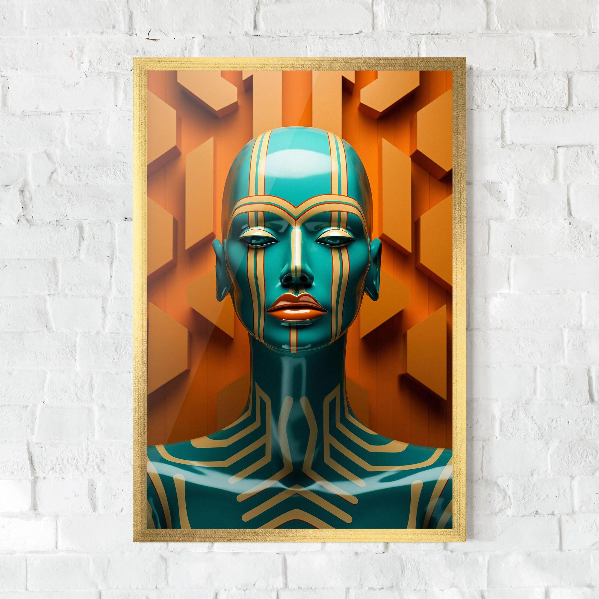 Poster Înrămat Abstract Blue Woman mockup 0