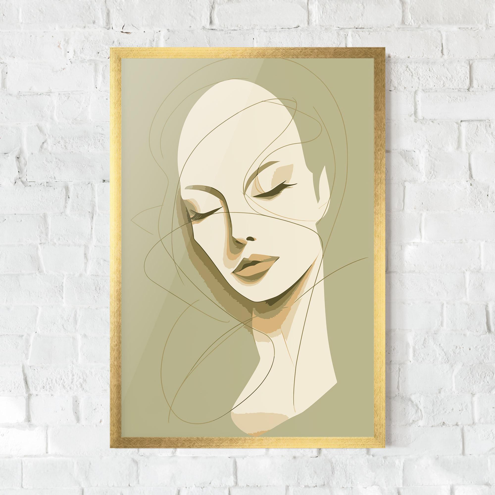 Poster Înrămat Cream Woman Head mockup 0