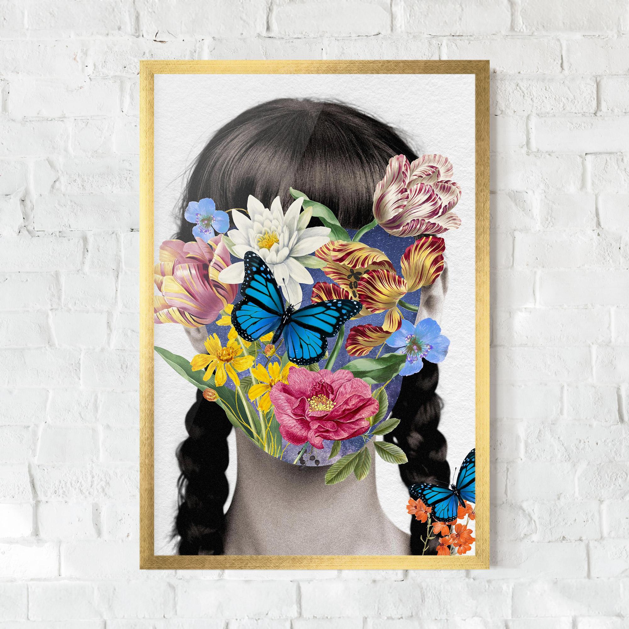 Poster Înrămat Flower Face Woman mockup 0