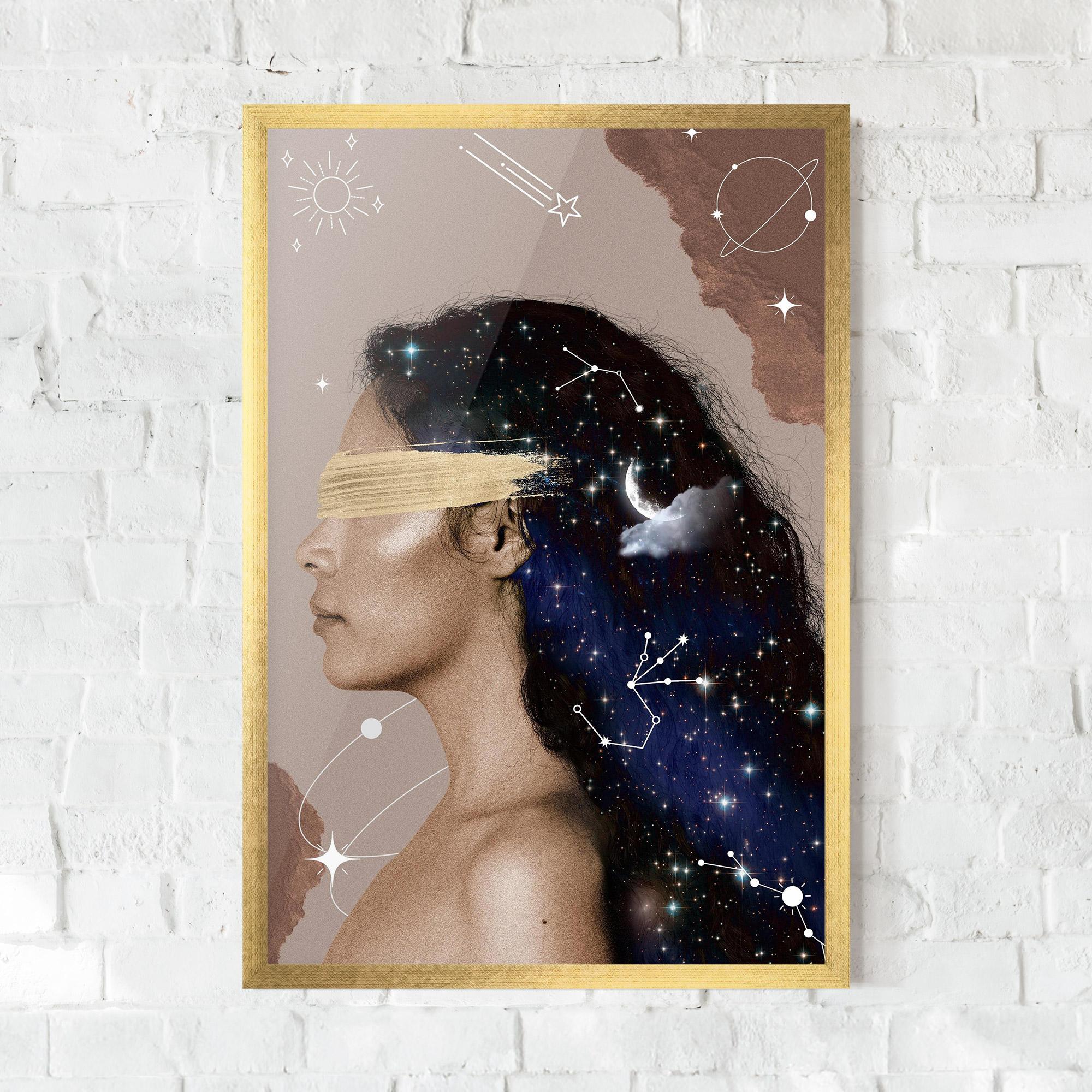 Poster Înrămat Galaxy Hair mockup 0