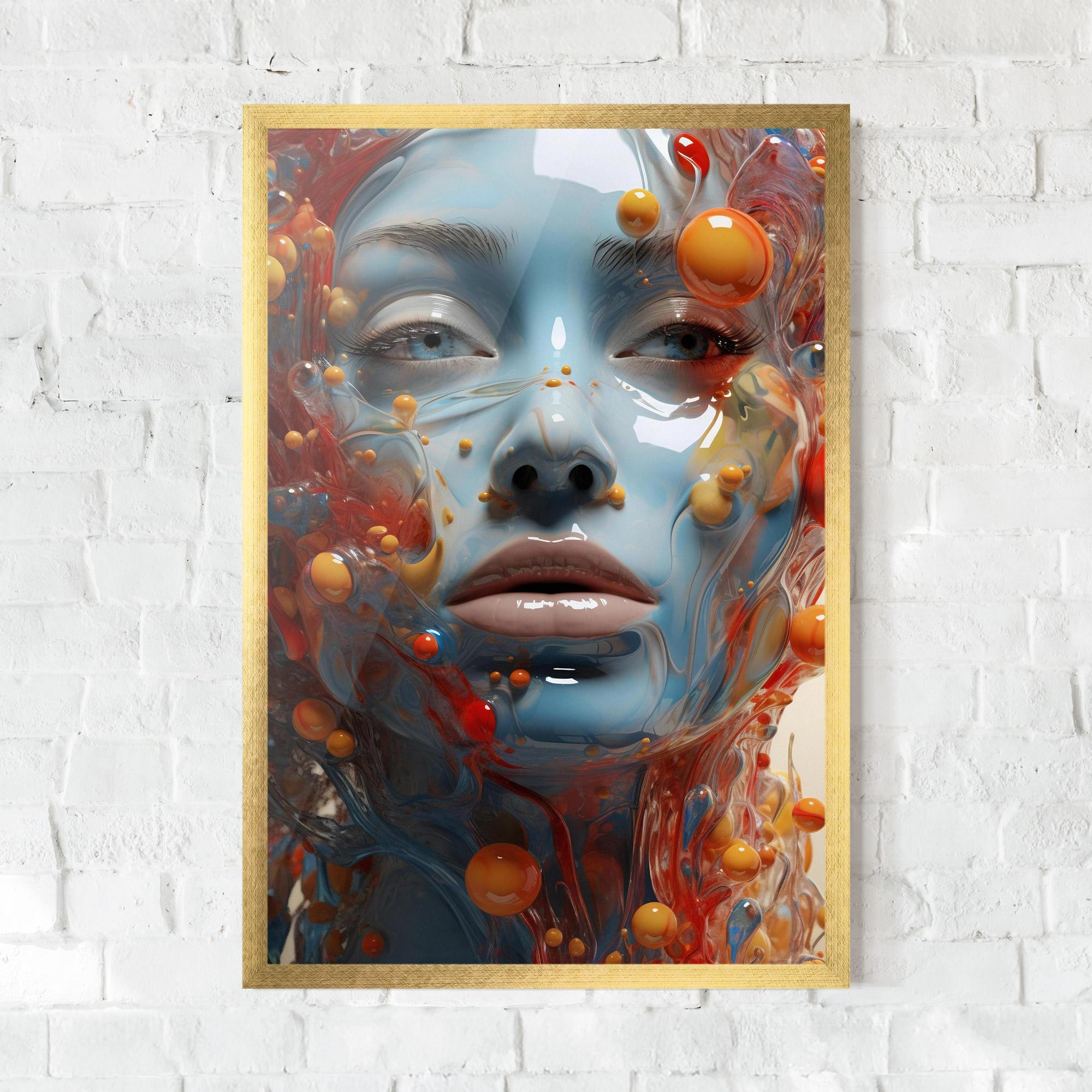 Poster Înrămat Pretty Blue Face mockup 0