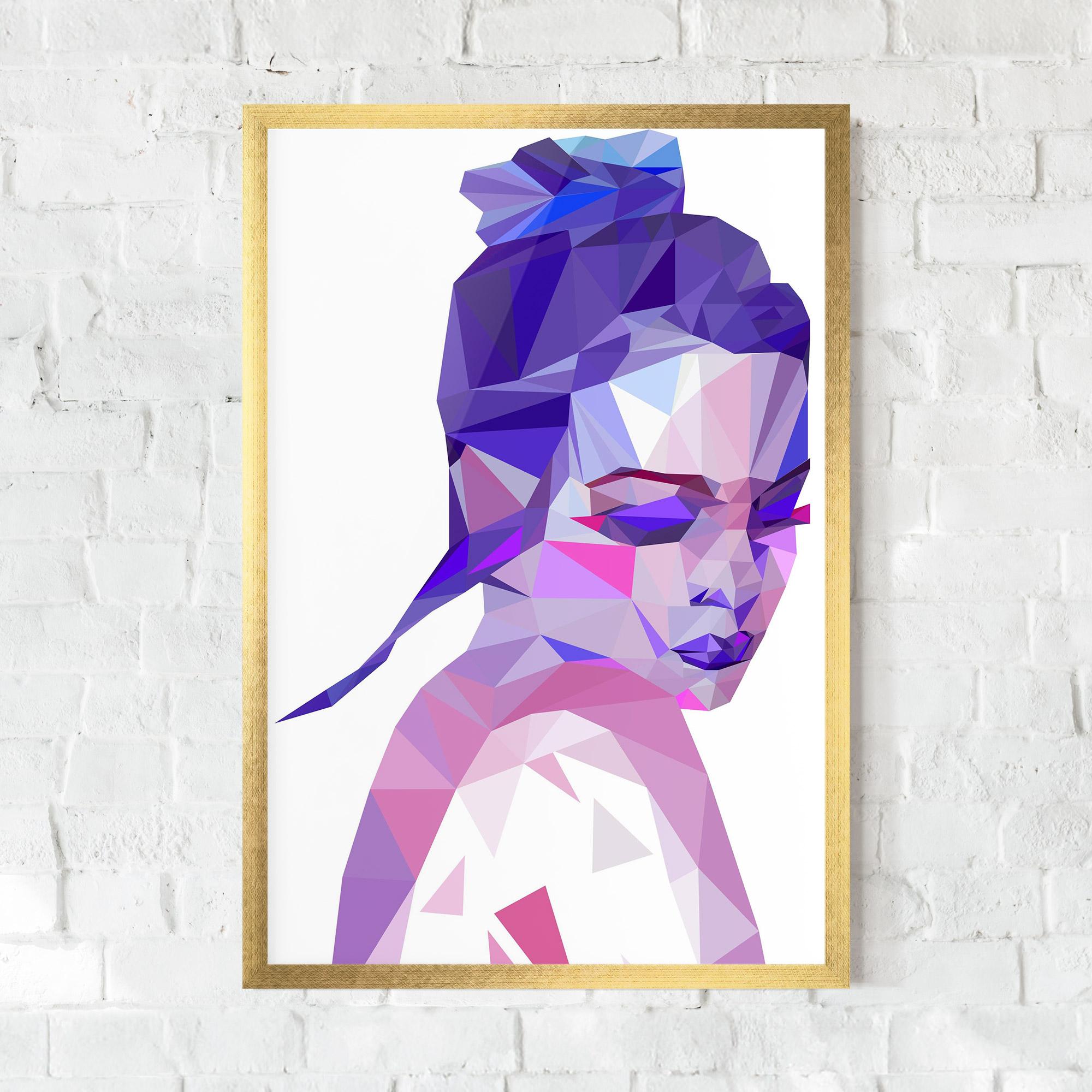 Poster Înrămat Purple Poly Girl mockup 0